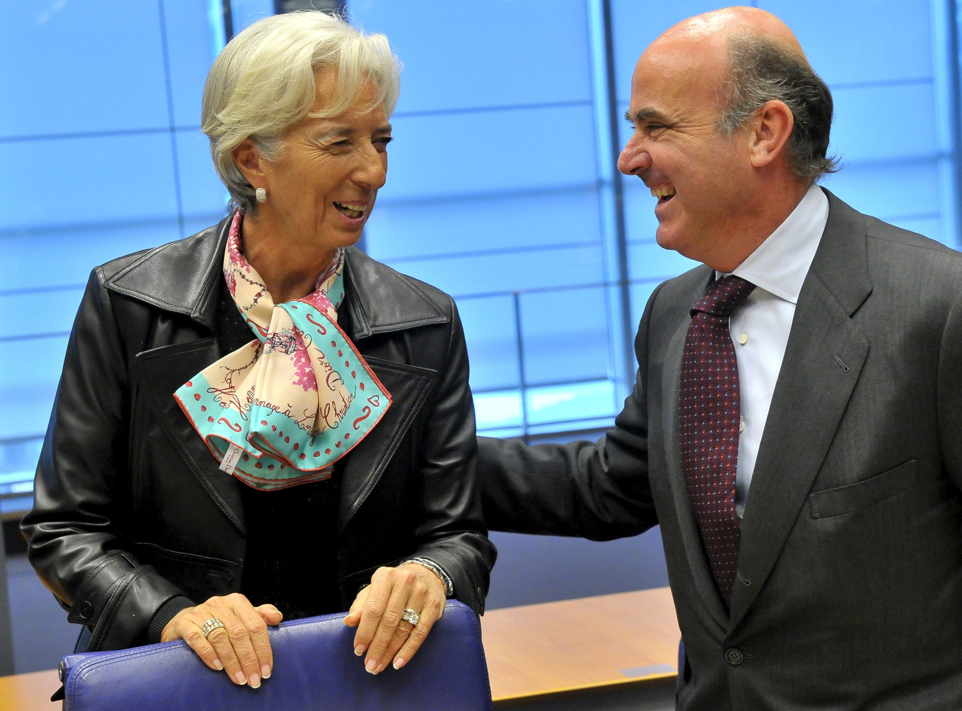 La presidenta del BCE, Christine Lagarde, y el vicepresidente, Luis de Guindos.