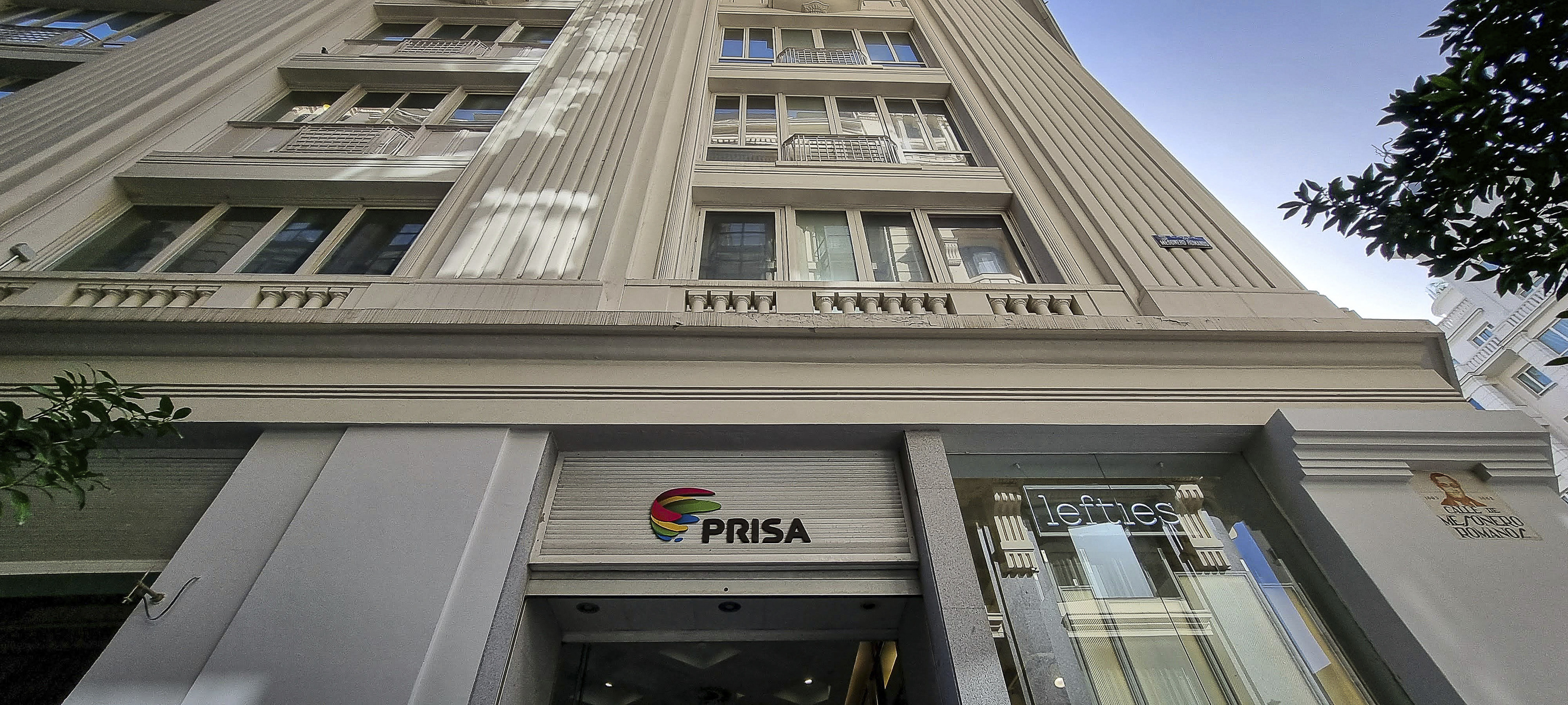 Fachada del Grupo Prisa, en Madrid.