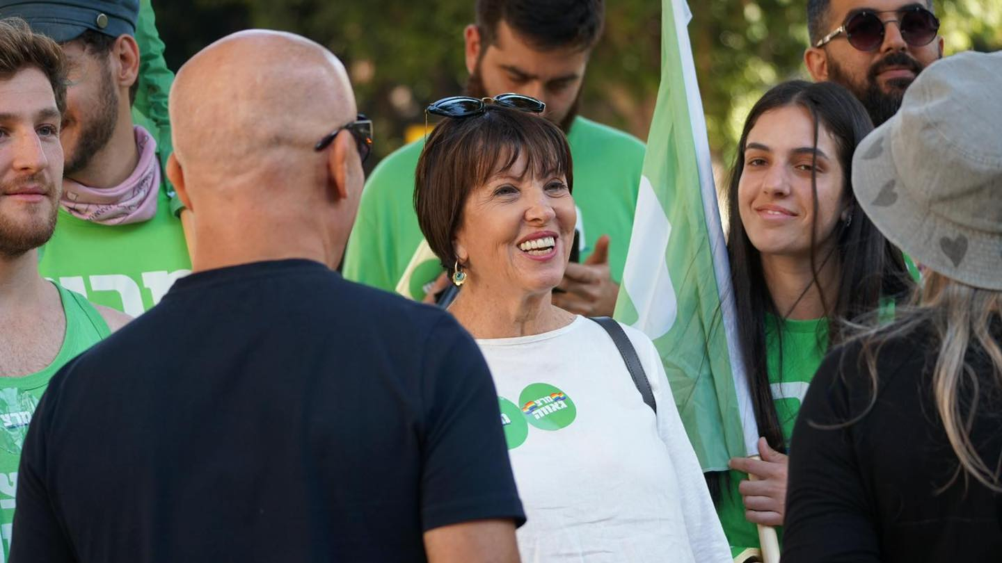 La líder del partido pacifista Meretz, Zehava Galon durante un acto electoral en Jerusalén.