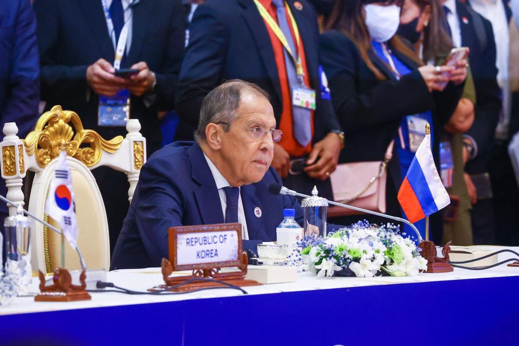 Lavrov, durante su participacin en la cumbre de Asia Oriental.