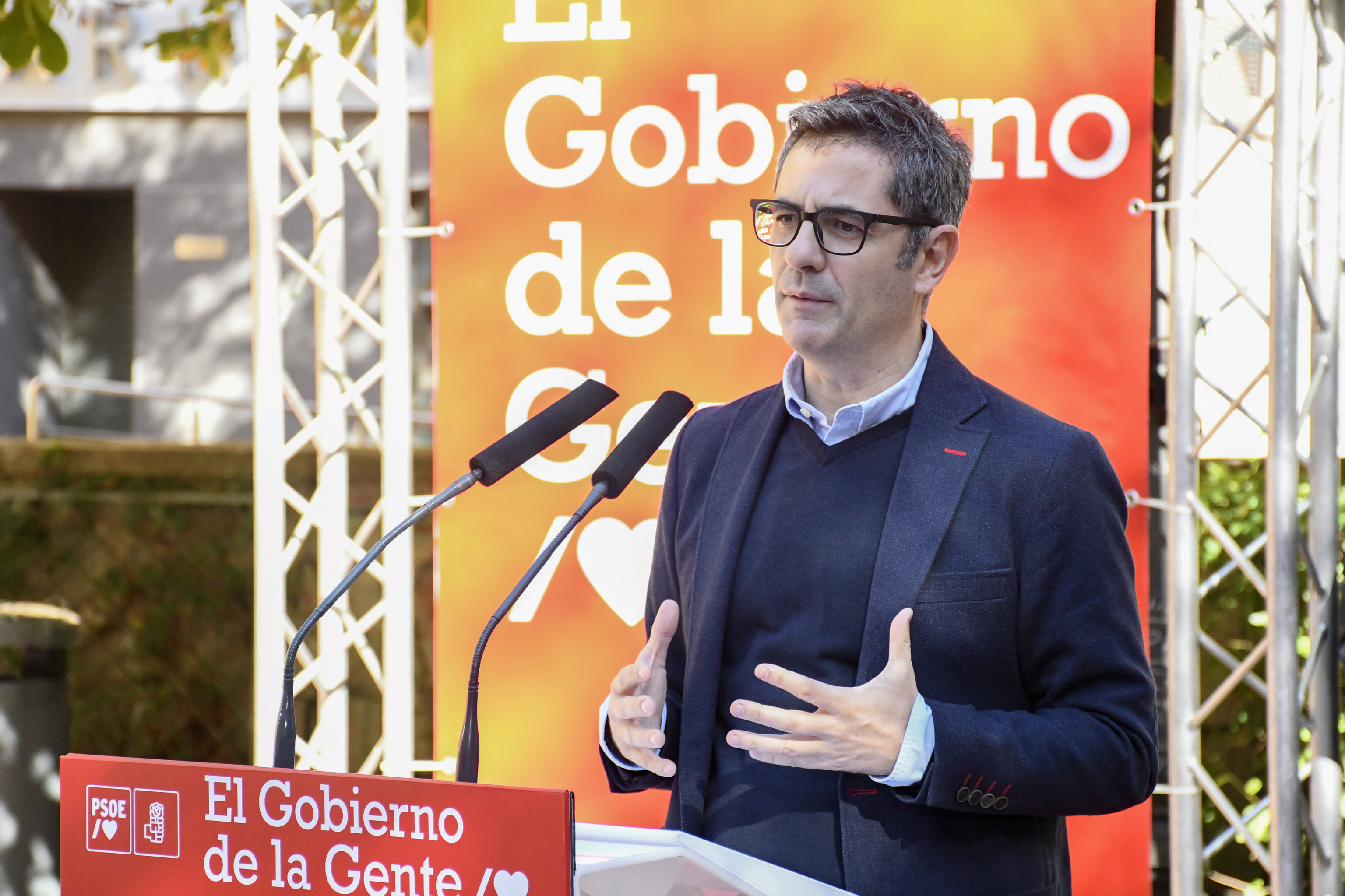 Félix Bolaños, el domingo, durante un acto del PSOE en Segovia.