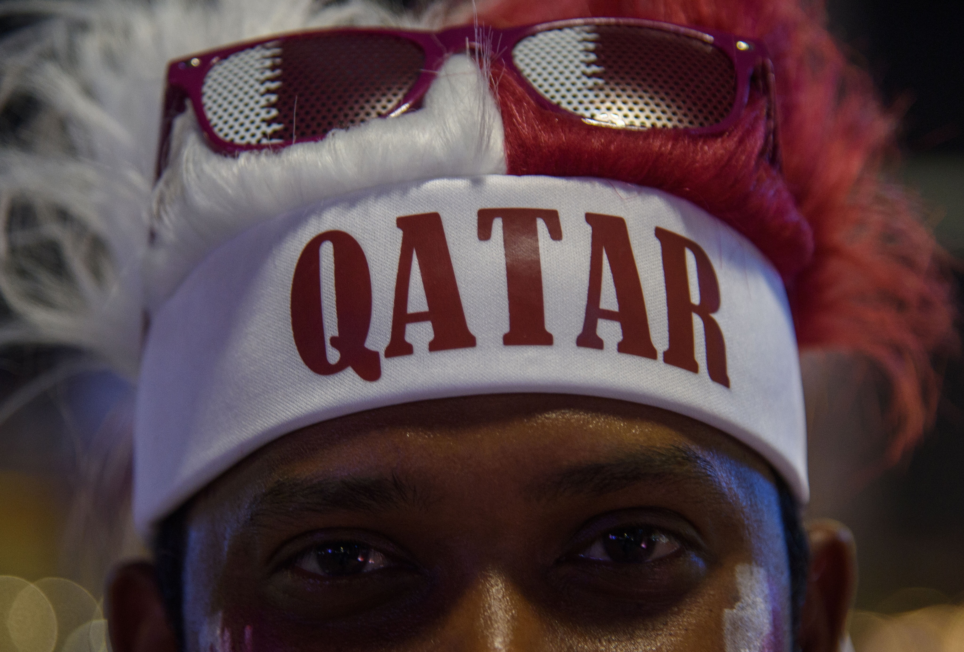 Un hincha en el Mundial de Qatar.