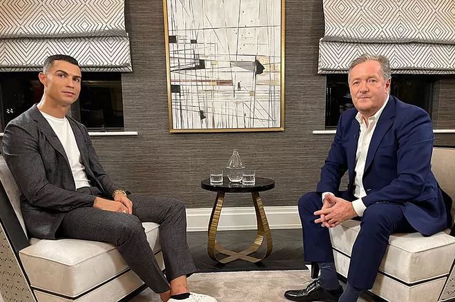 Cristiano Ronaldo y Piers Morgan, en un momento de la entrevista.