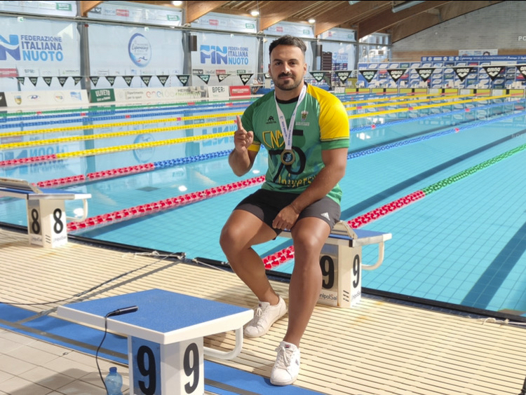 Eduardo Blasco tras ganar el mundial de Socorrismo en los 50 metros