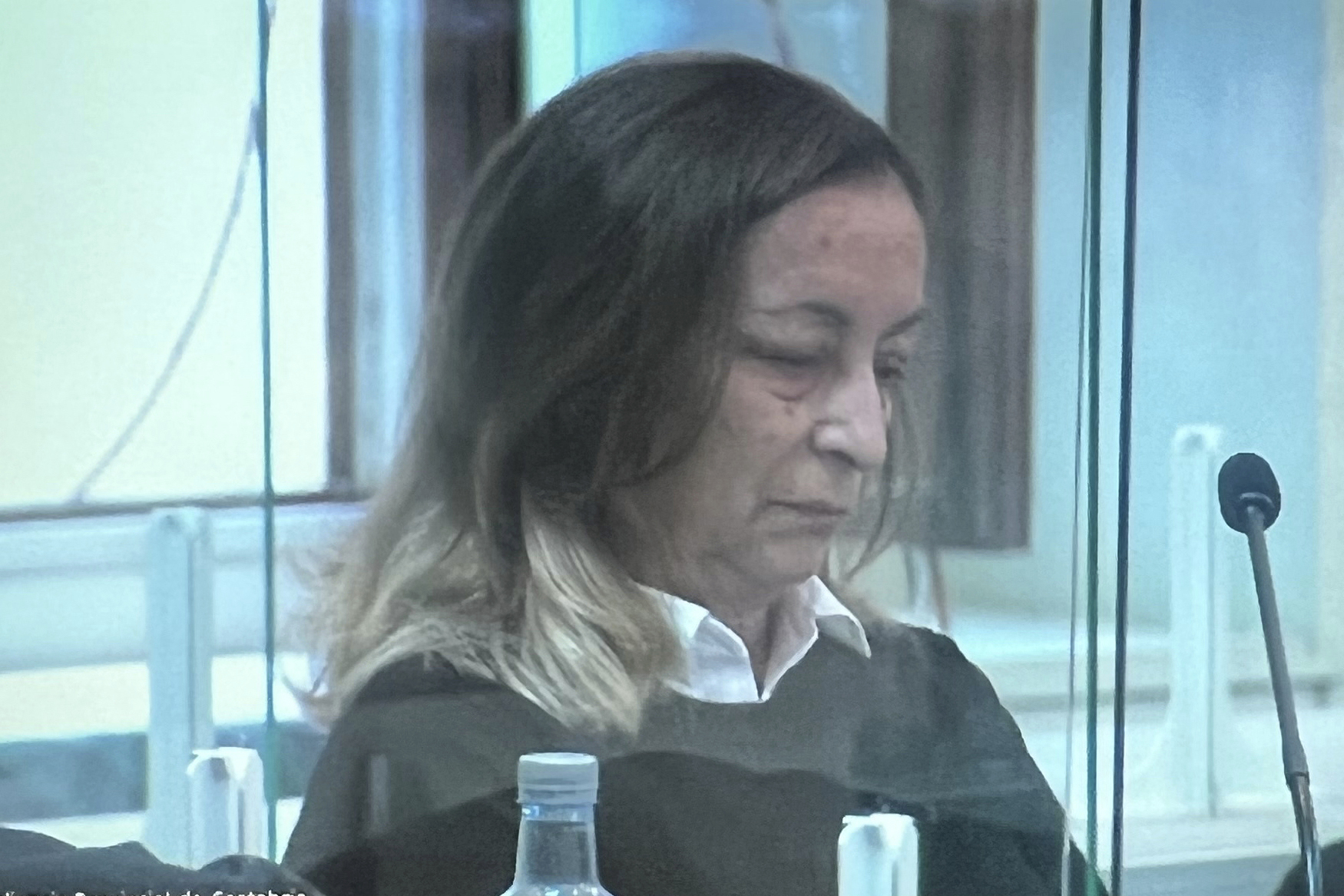 La acusada durante el juicio.