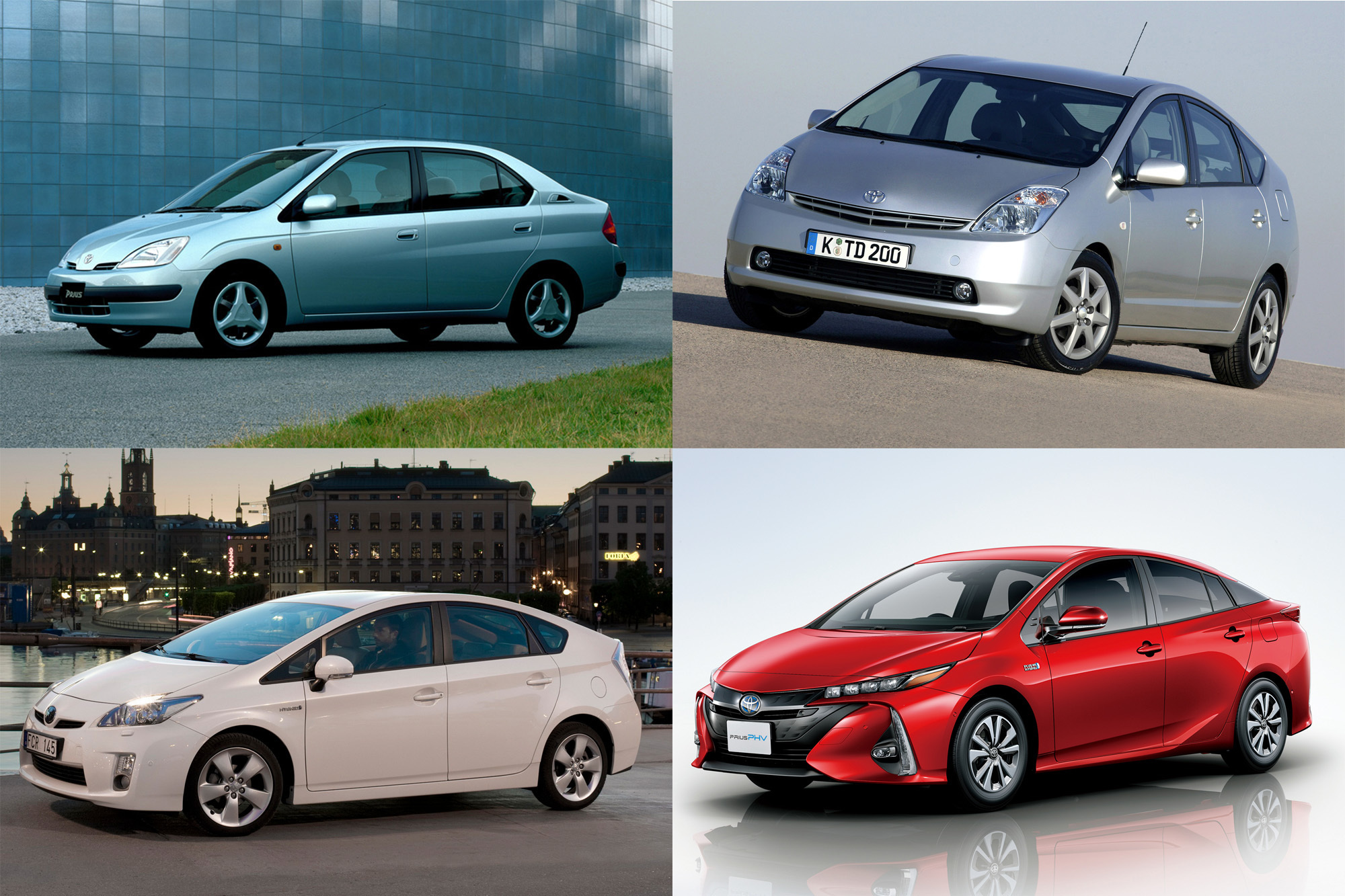 Las cuatro generaciones anteriores del Prius