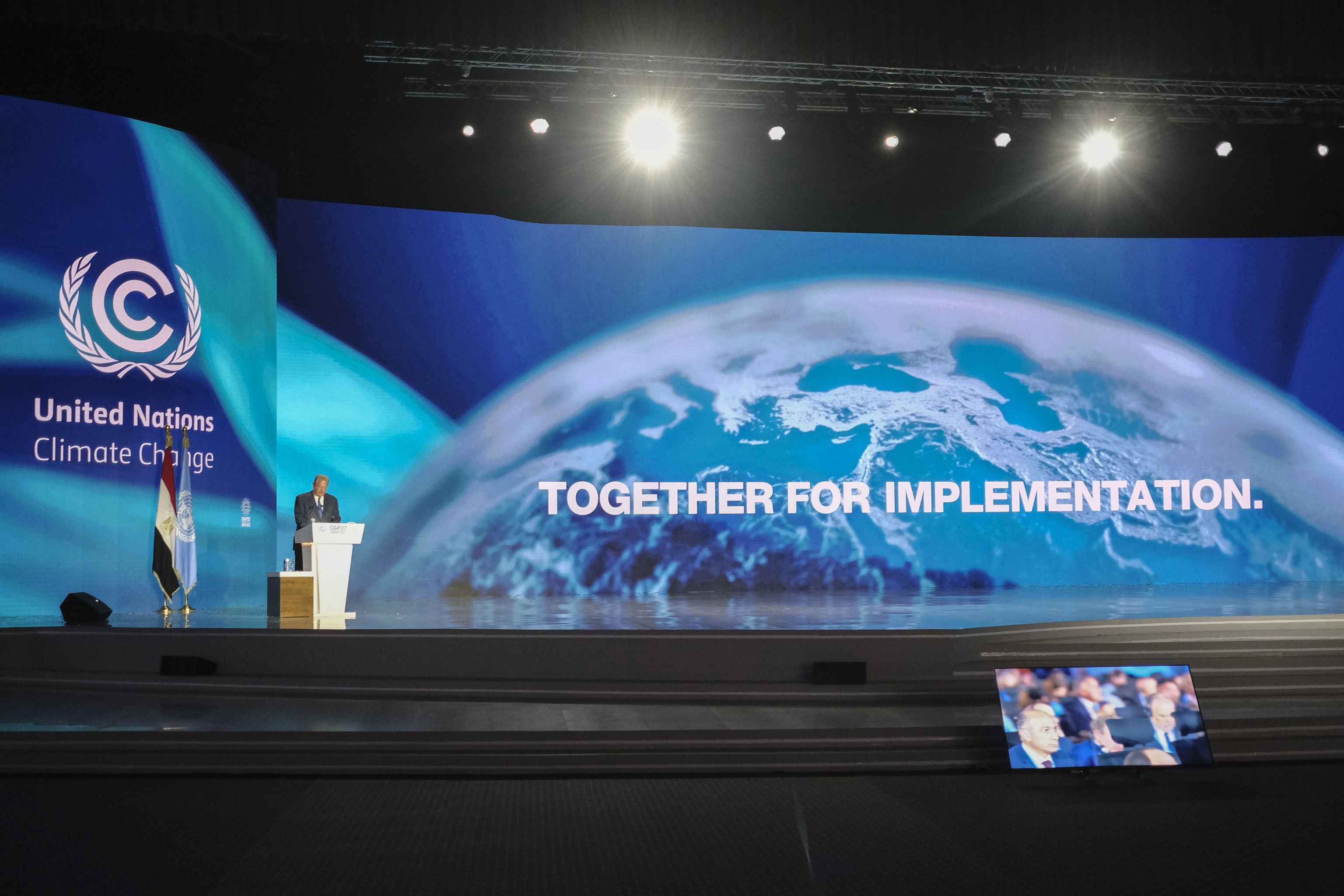 Al Gore durante una intervención en la COP 27