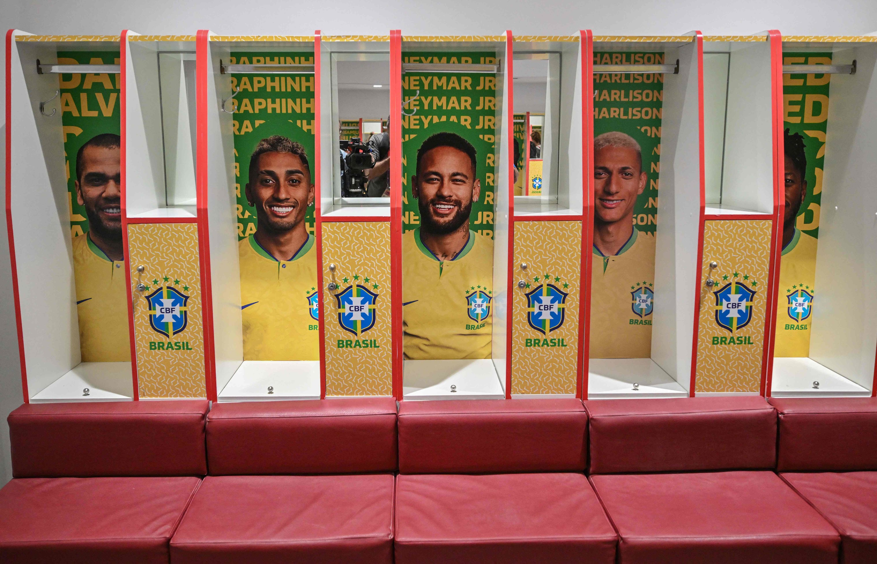 El vestuario de los jugadores de Brasil.