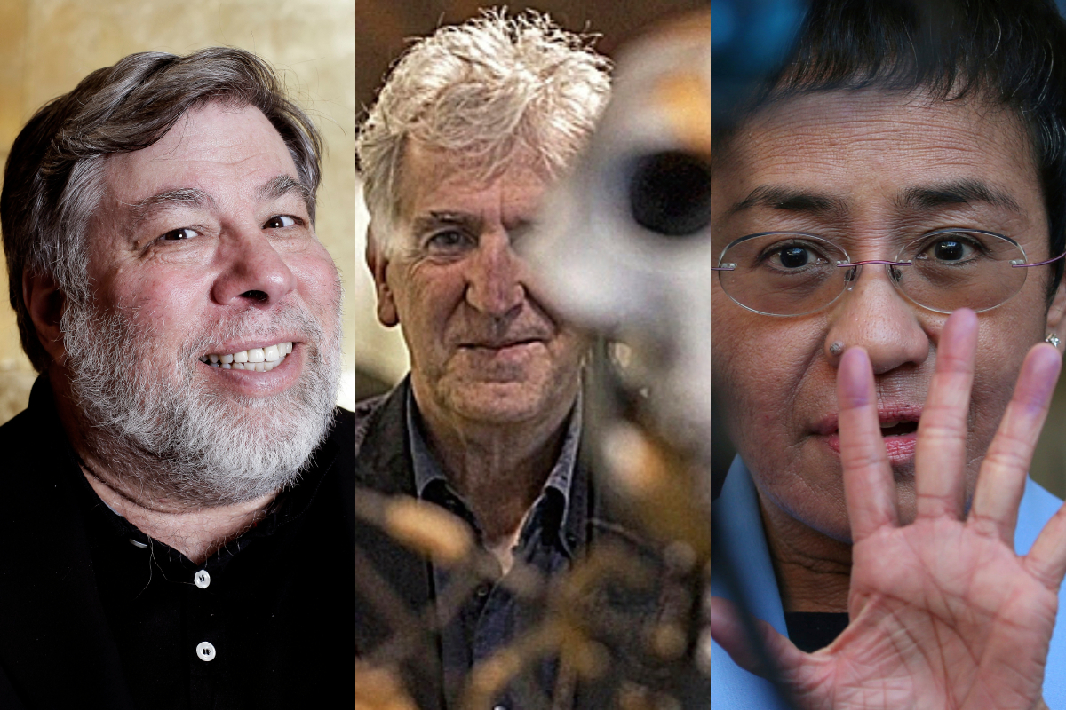 El fundador de Apple, Steve Wozniak; el paleontólogo Juan Luis Arsuaga; la Premio Nobel de la Paz Maria Ressa.