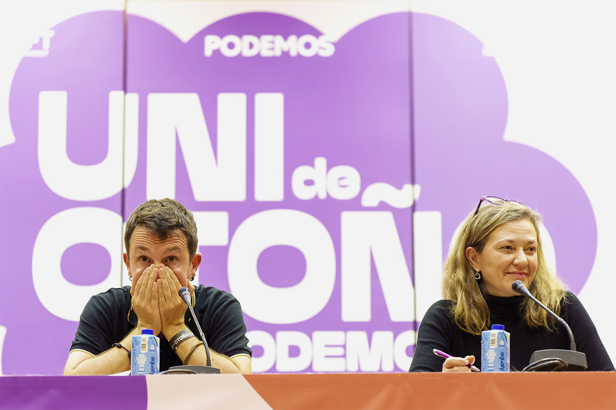 Pablo Iglesias y Victoria Rosell, en la Universidad de Otoo de Podemos