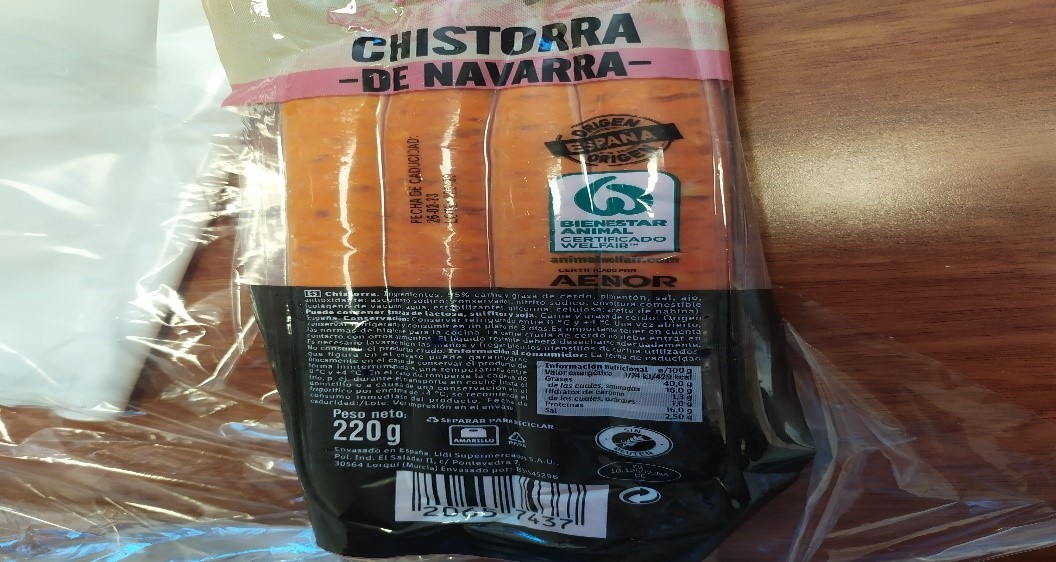 Retiran del mercado dos lotes de chistorra de Navarra que se venden en Lidl por la presencia de salmonela