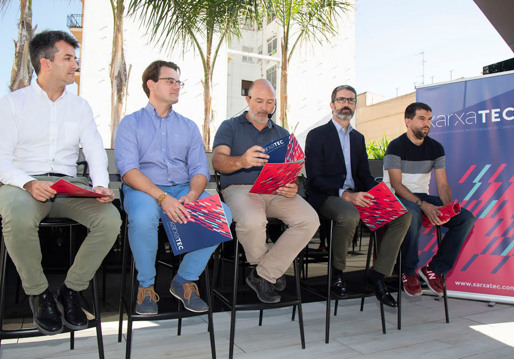 Los impulsores de Xarxatec Castellón, el día de la presentación de la plataforma.
