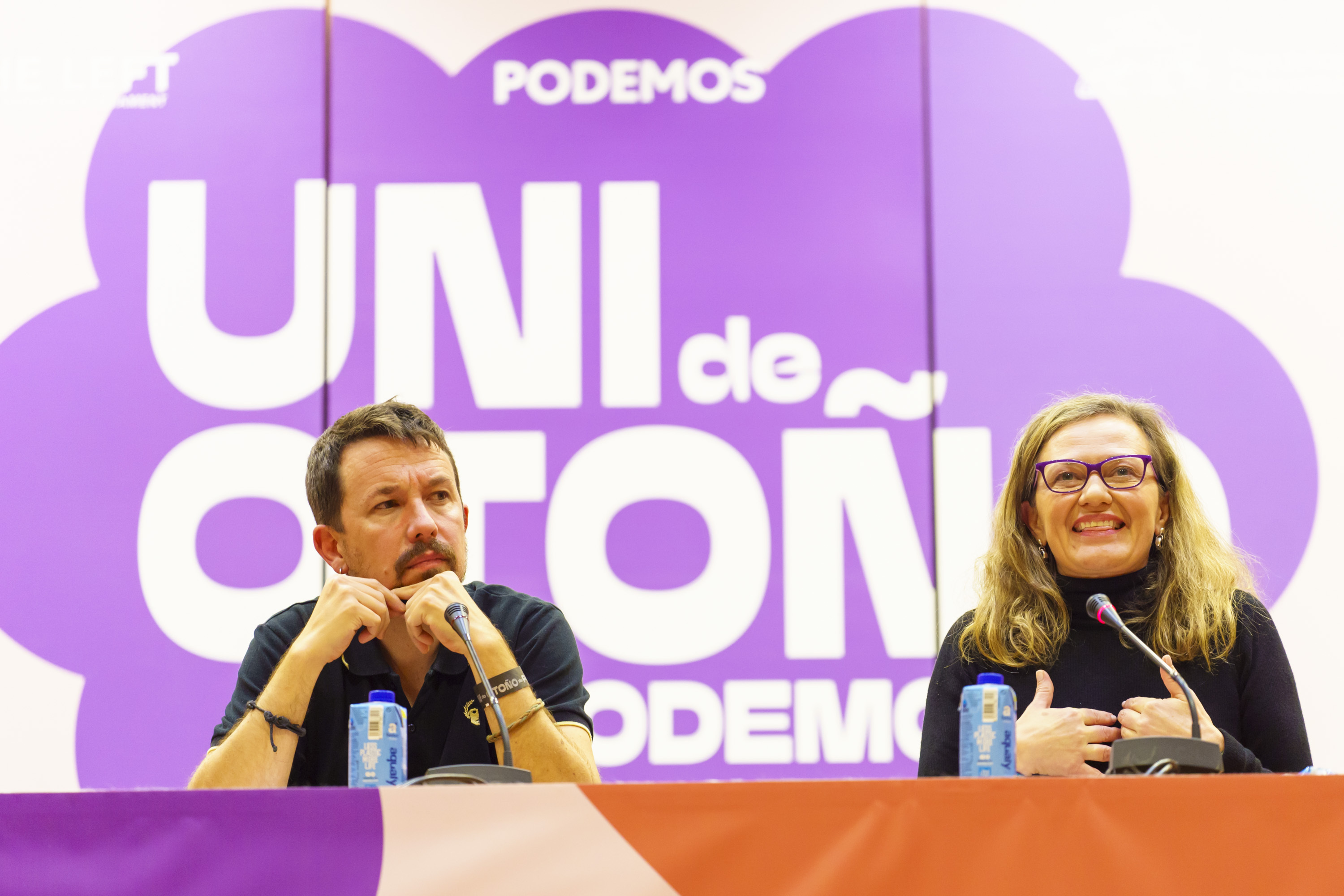 Pablo Iglesias, en un coloquio de Podemos.