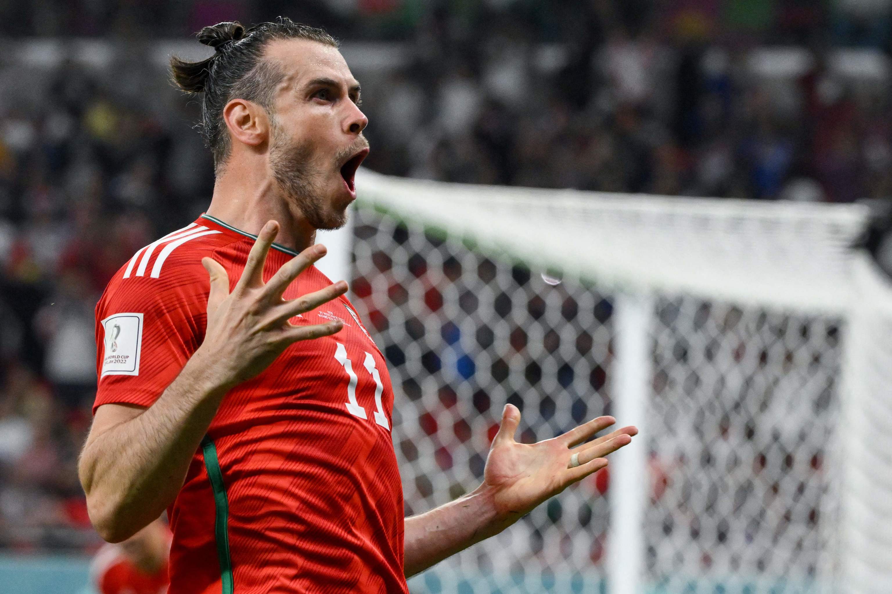 Bale celebra el gol de penalti que dio a Gales el empate ante EEUU.
