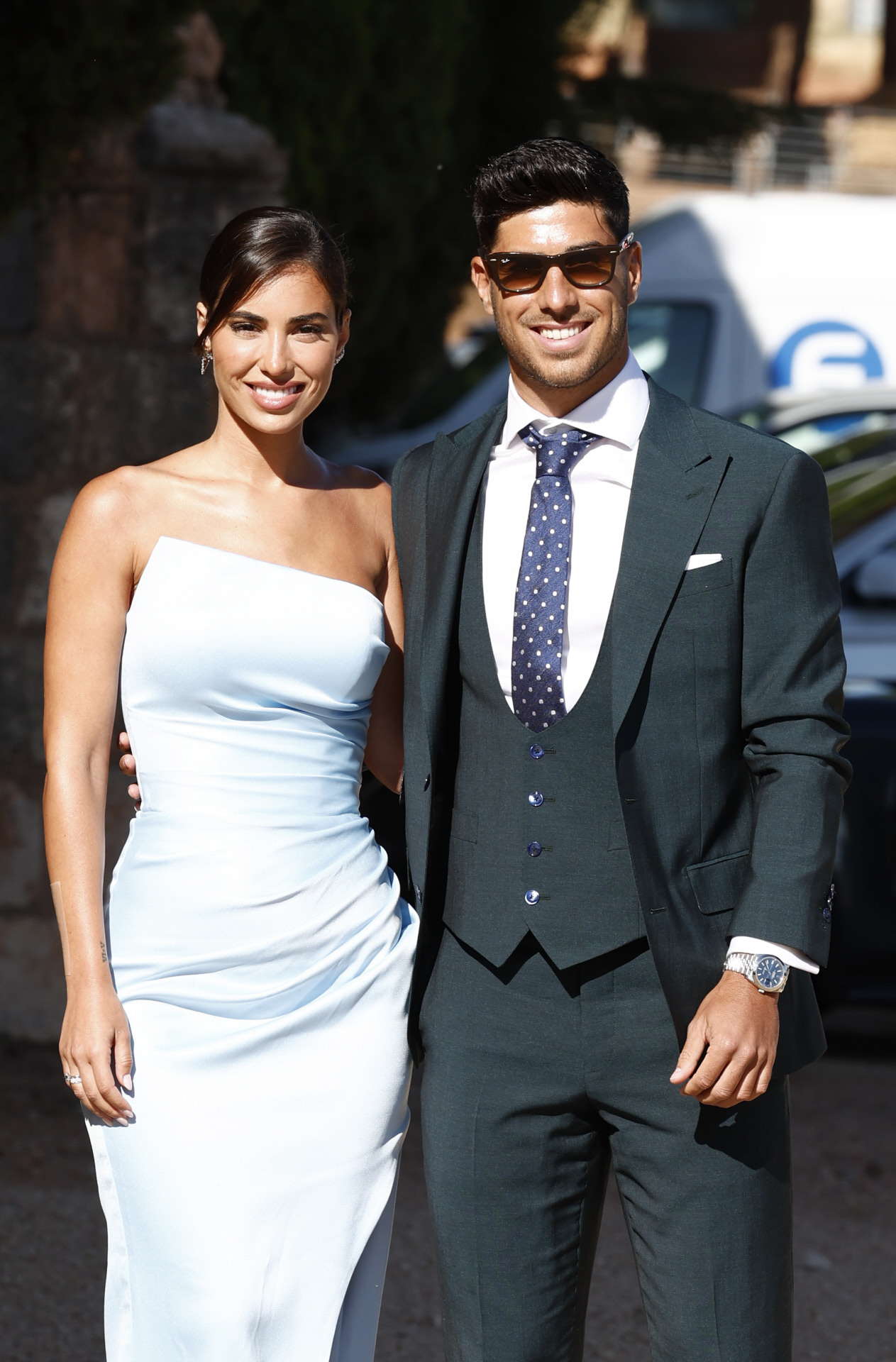 Sandra Garal y Marco Asensio, en la boda de Dani Carvajal, el pasado junio.