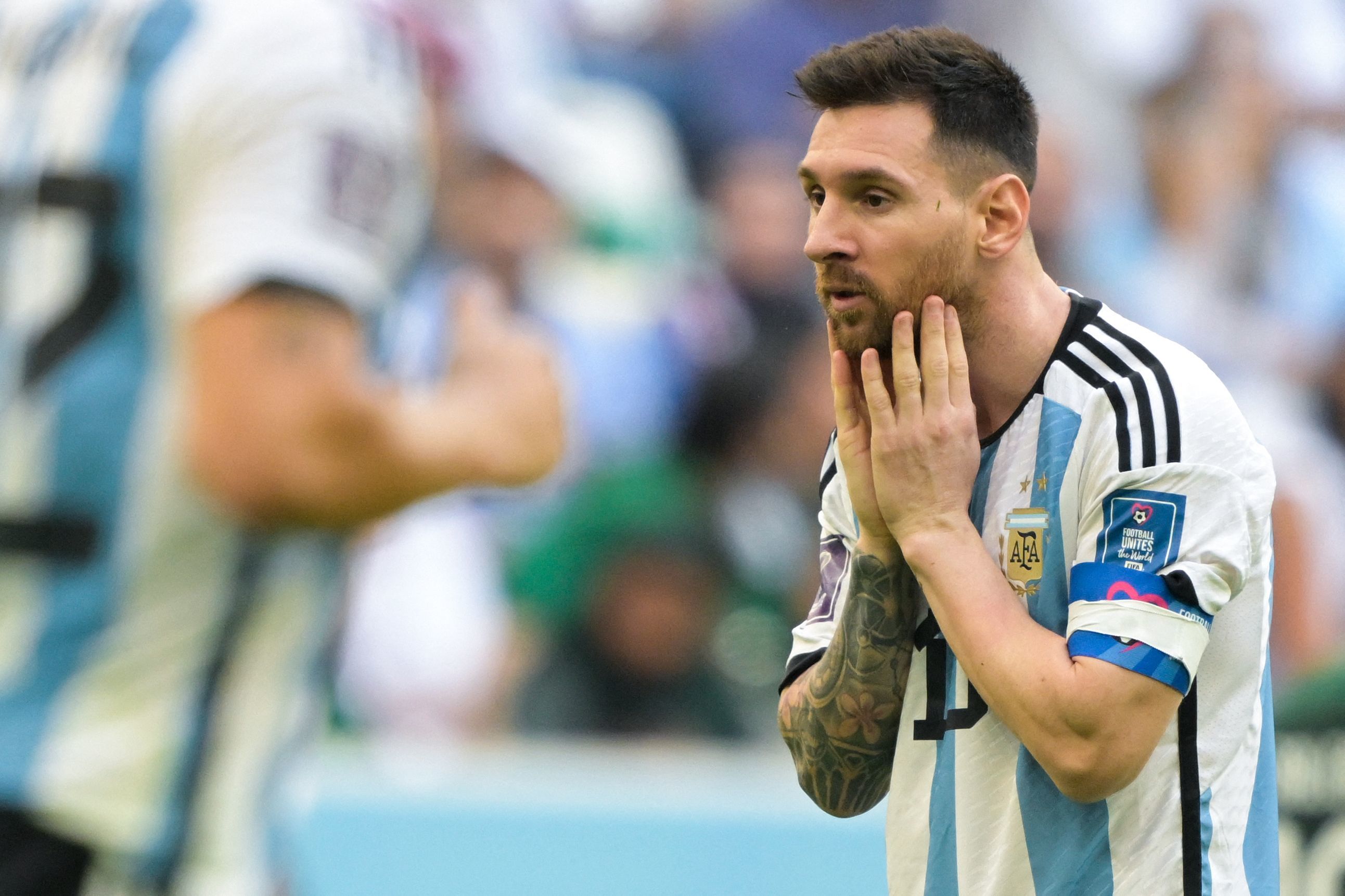 Messi, en la derrota de Argentina contra Arabia.