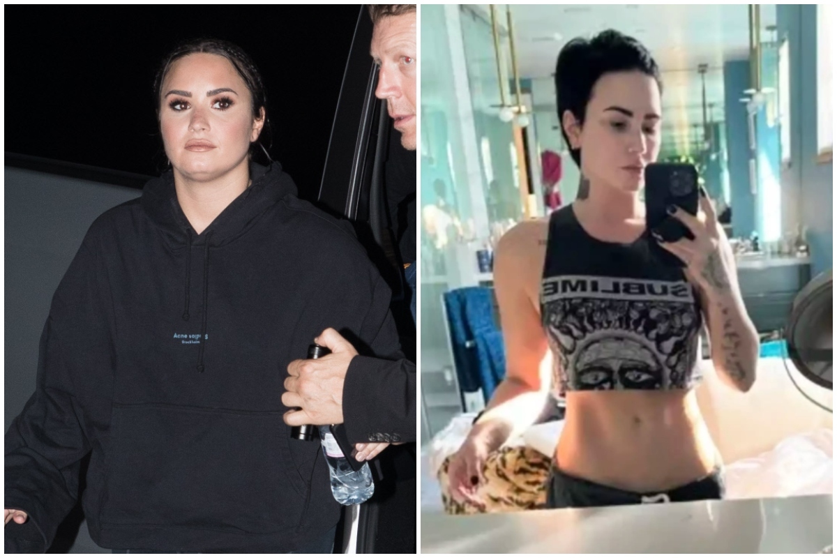 Demi Lovato en 2018 (i) y en la actualidad.