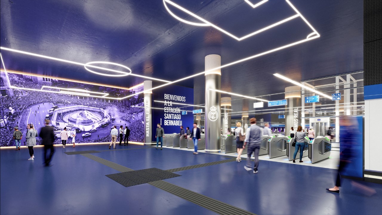 Rénder de la nueva estación de Bernabéu.