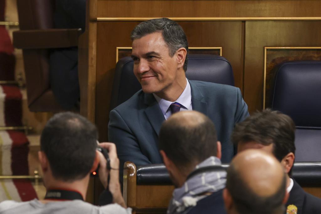 El presidente del Gobierno, Pedro Sánchez, este jueves en el Congreso de los Diputados.