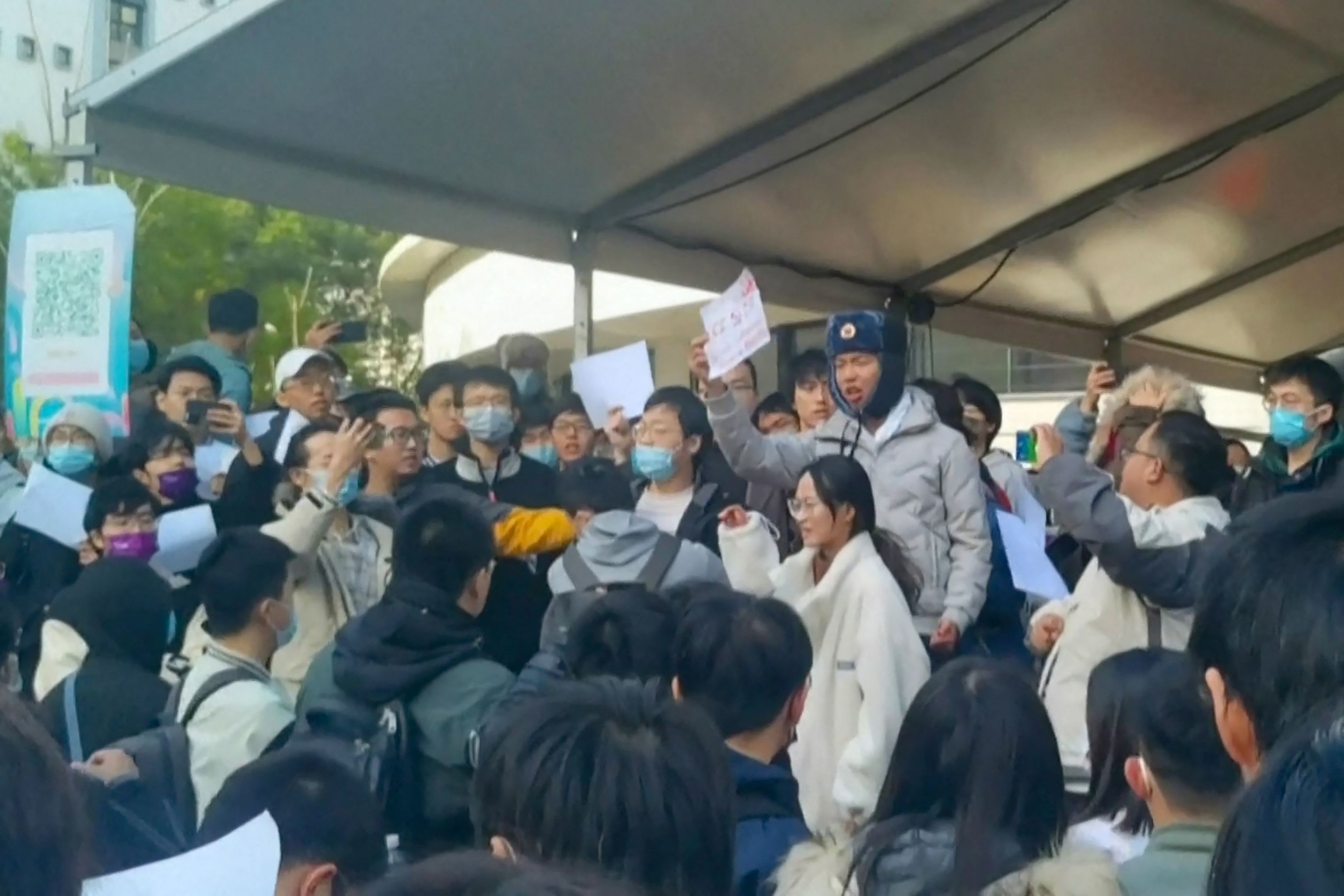 Protestas de estudiantes en Pek