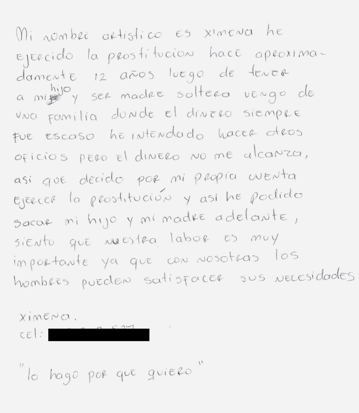 Las cartas de Sofía y Ximena y sus razones.
