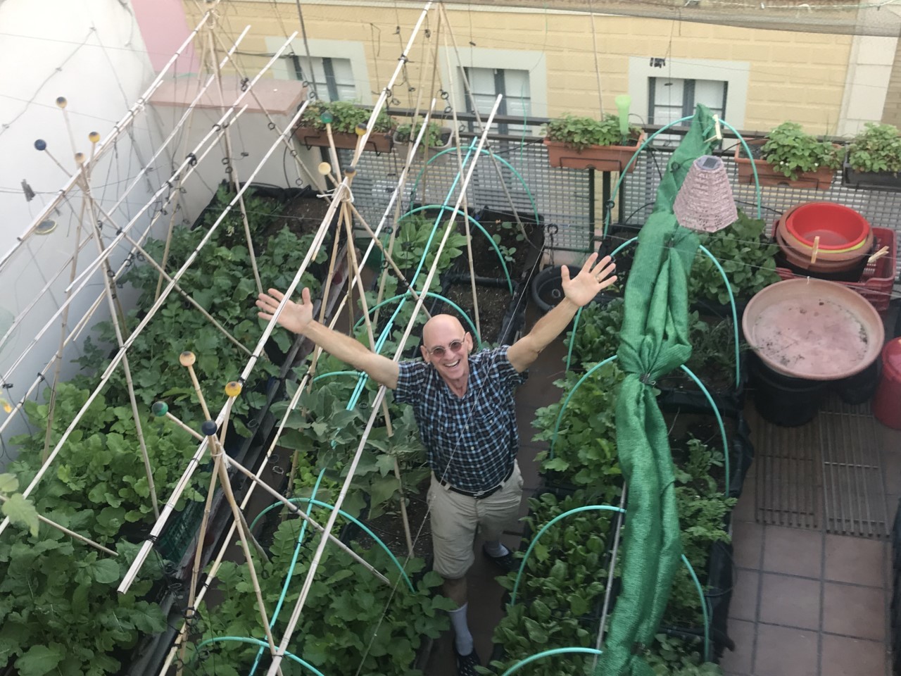 Robert Strauss, en sus terrazas comestibles en el barrio de Grcia.