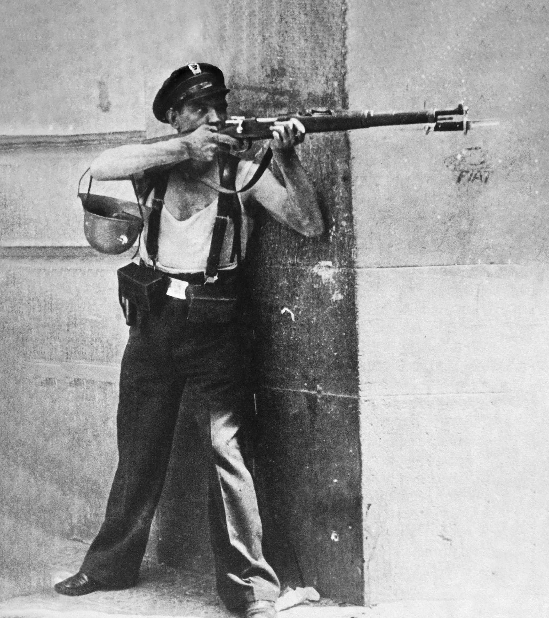 Un miliciano, en Barcelona, en 1936.