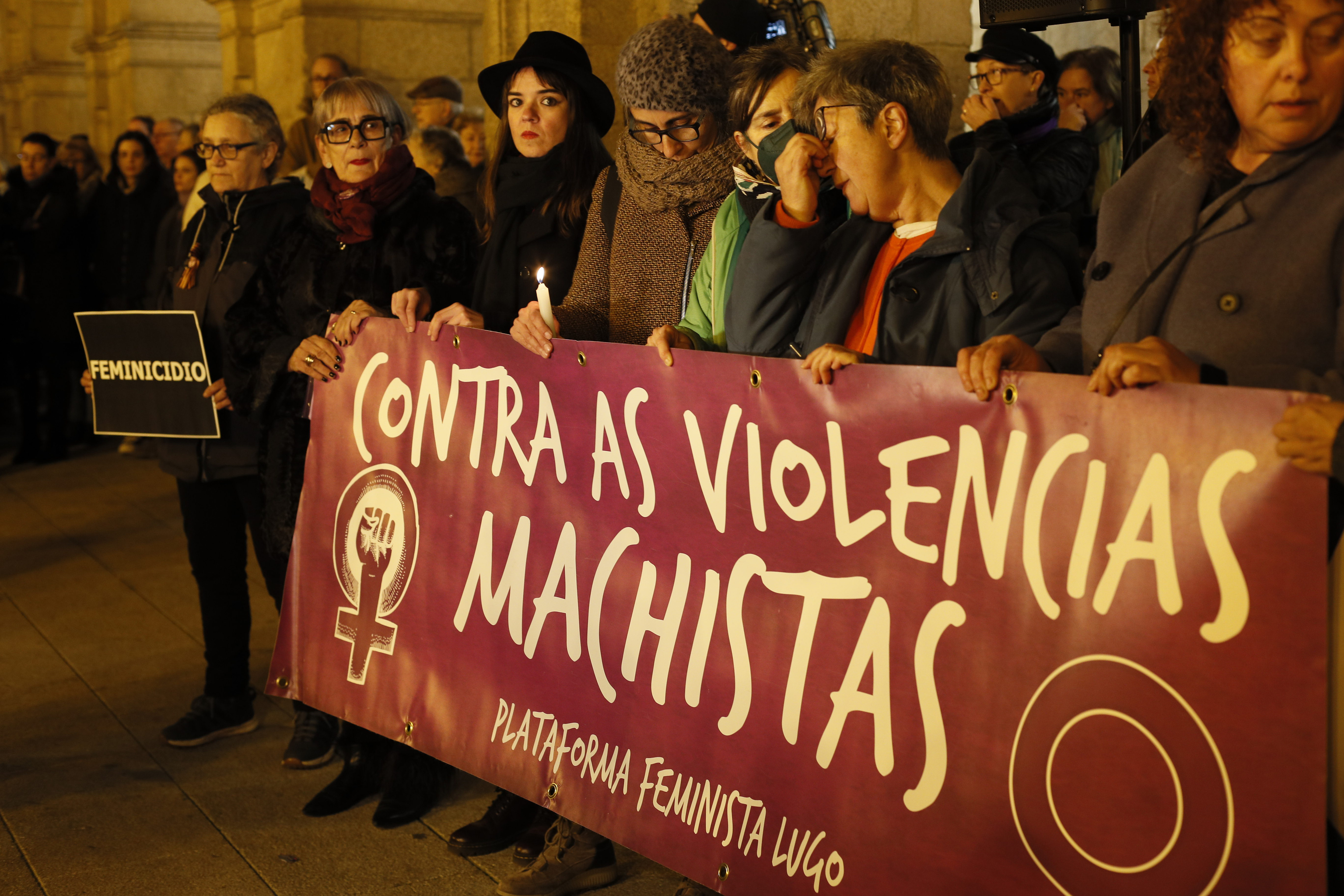 Protesta contra el asesinato machista de Cristina, en Lugo.