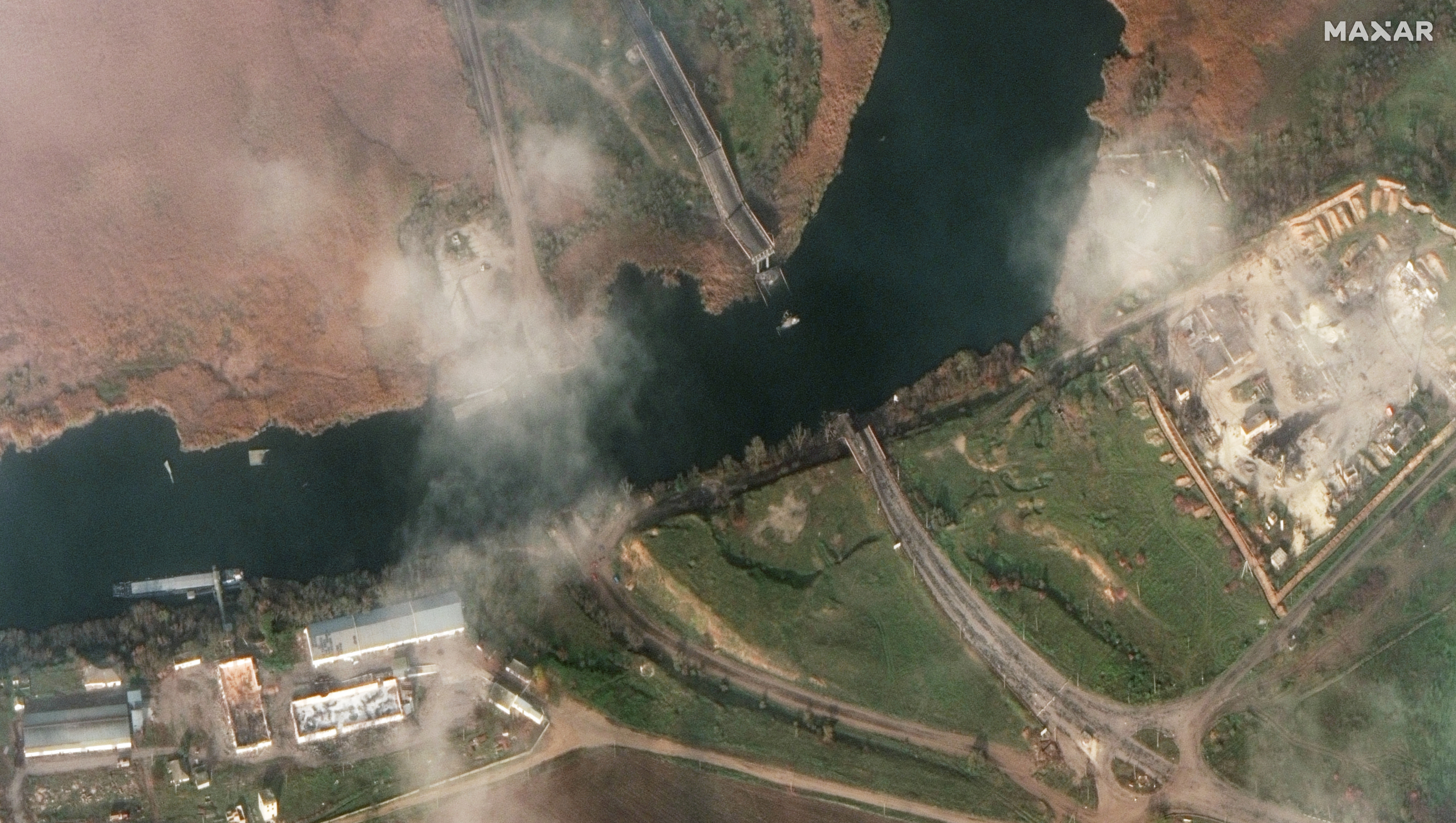 Imagen aérea del río Dnipro.