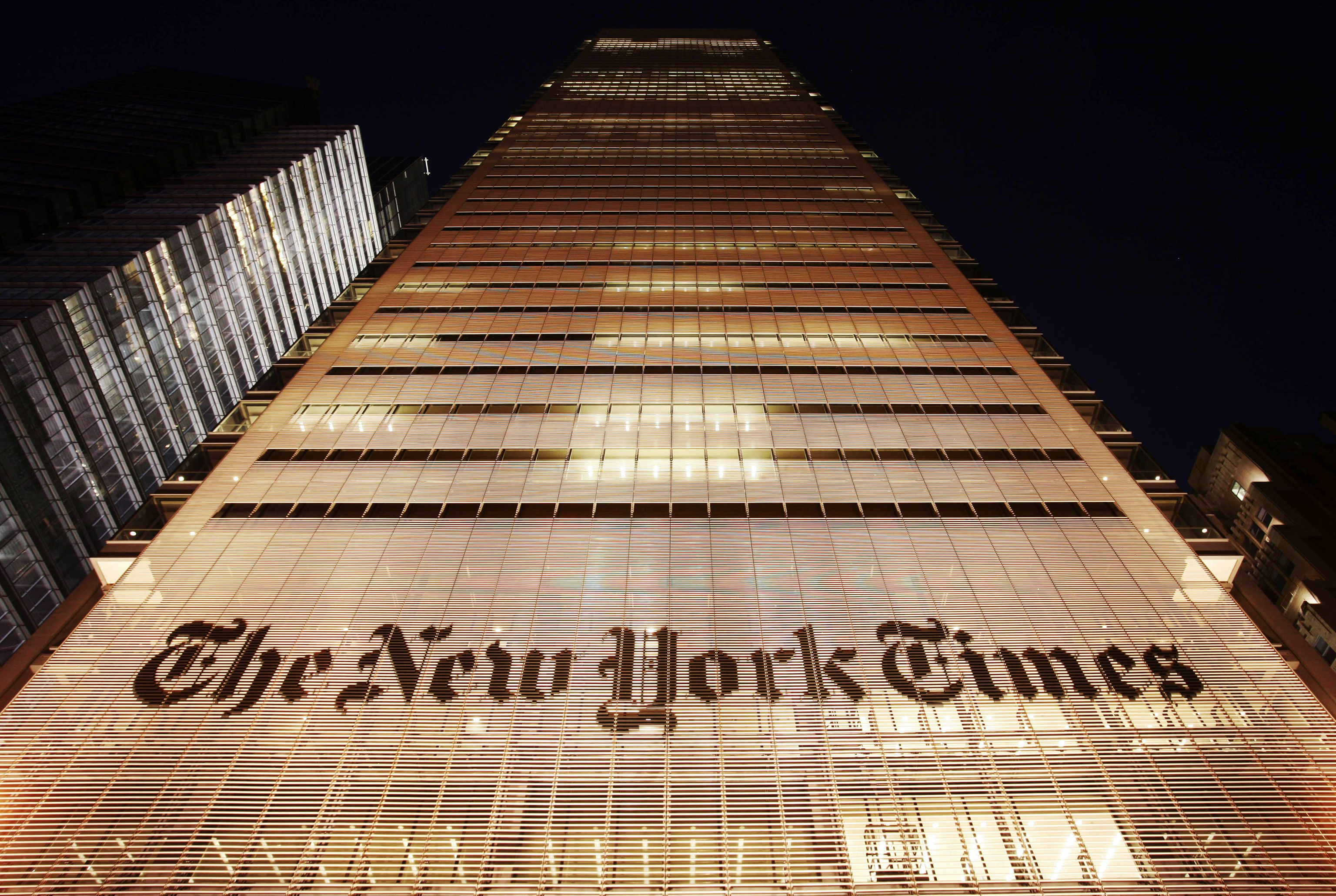 Fachada del edificio de 'The New York Times'.