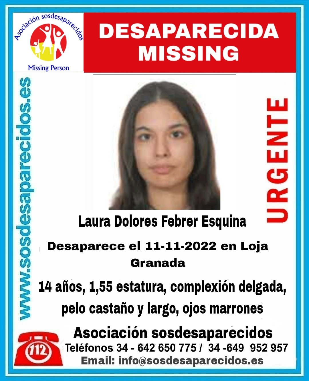 Buscan a una adolescente de 14 aos desaparecida hace un mes en  Granada