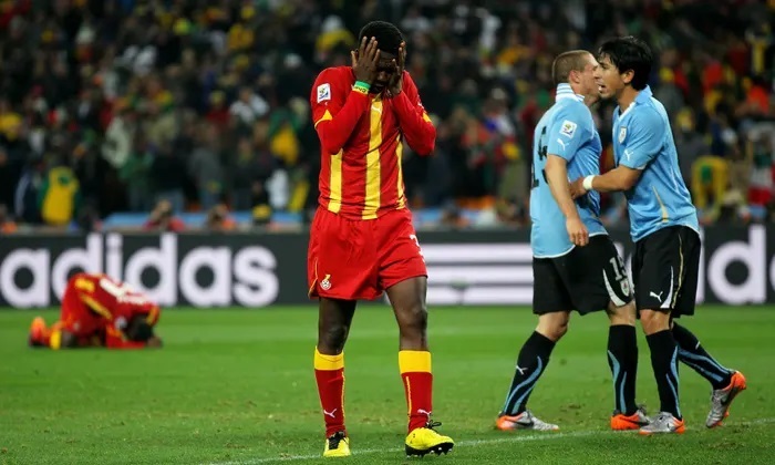 Ghana, ltimo equipo africano en llegar a cuartos, donde perdi a penaltis ante Uruguay.