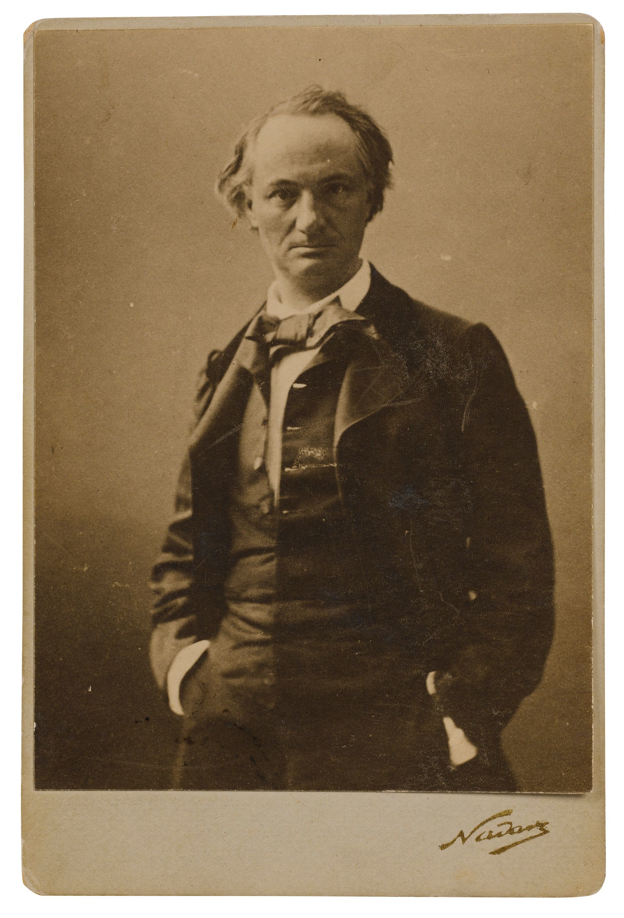 Baudelaire fotografiado por Nadar en 1855.
