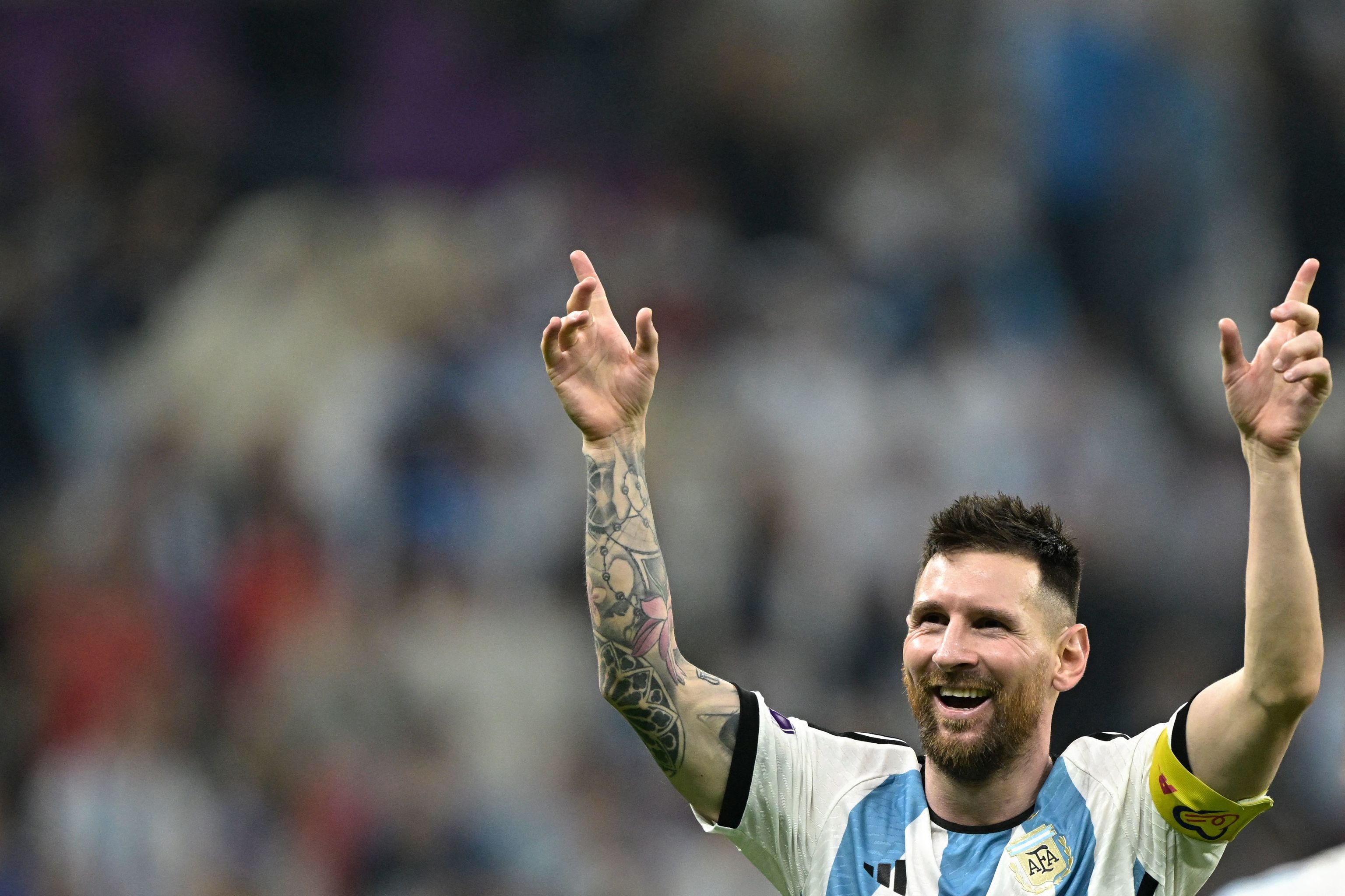 Messi celebra la victoria.
