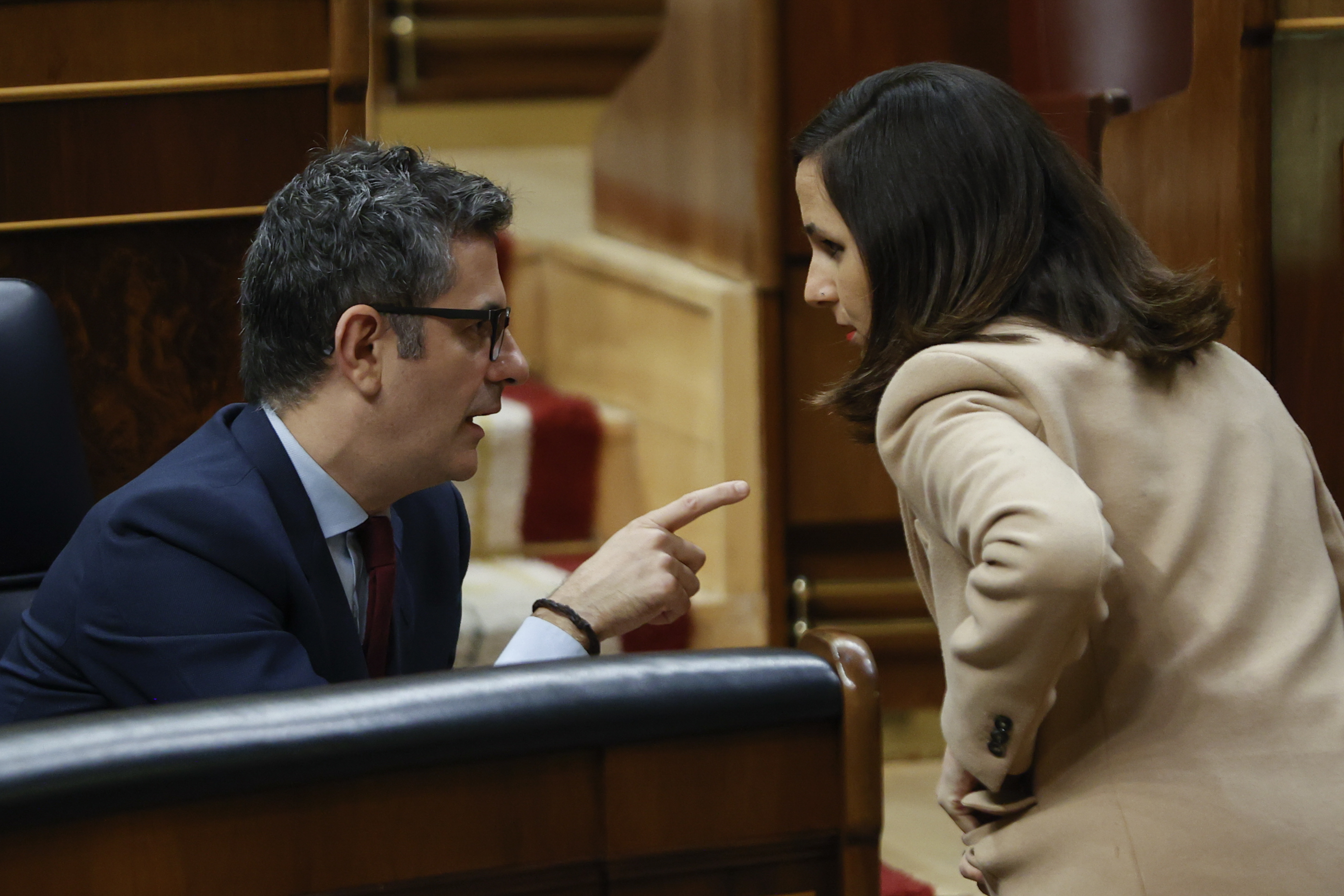 Flix Bolaos y Ione Belarra, este mircoles en el Congreso de los Diputados.