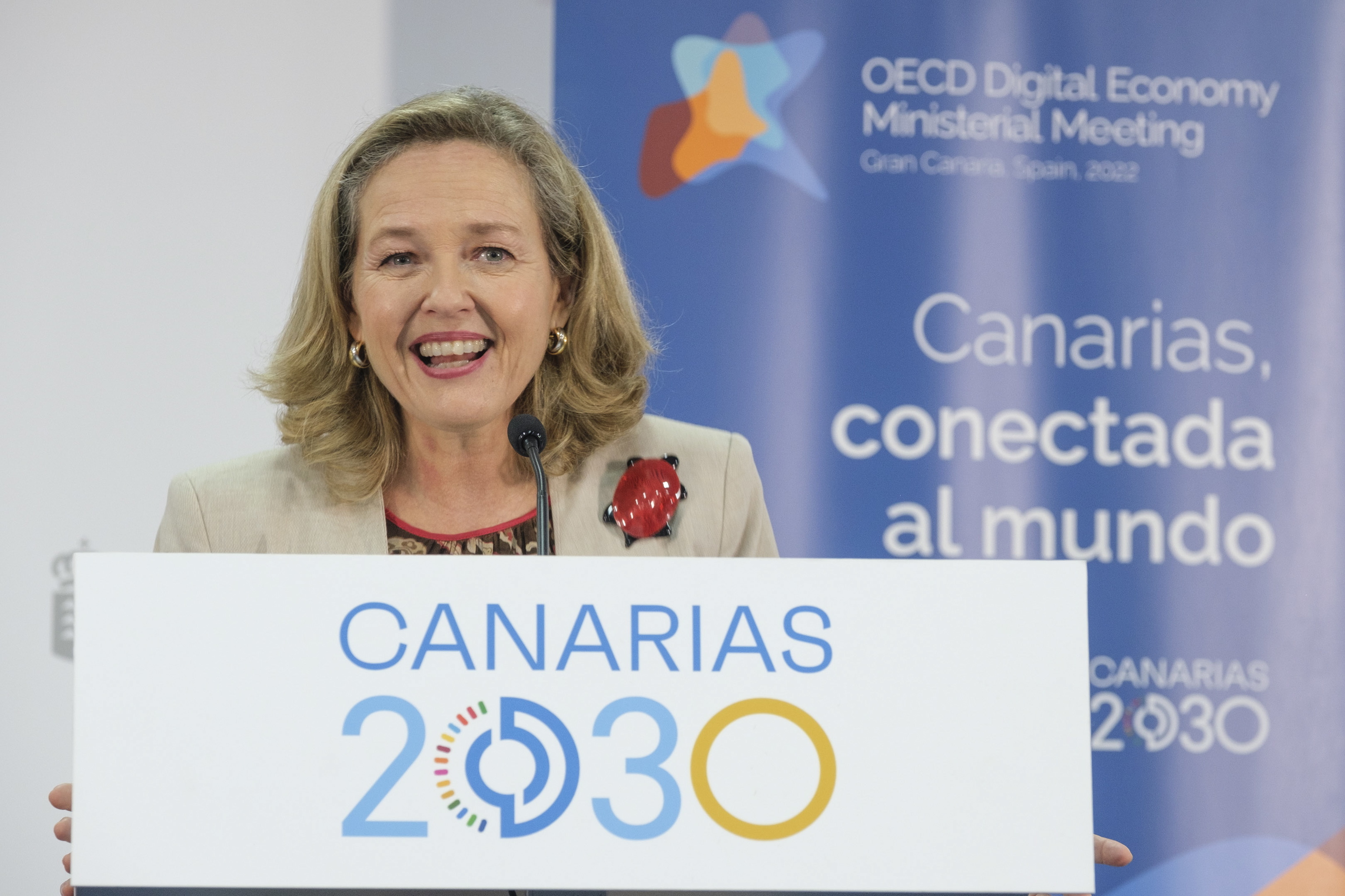 La vicepresidenta Nadia Calvio este martes en Gran Canaria