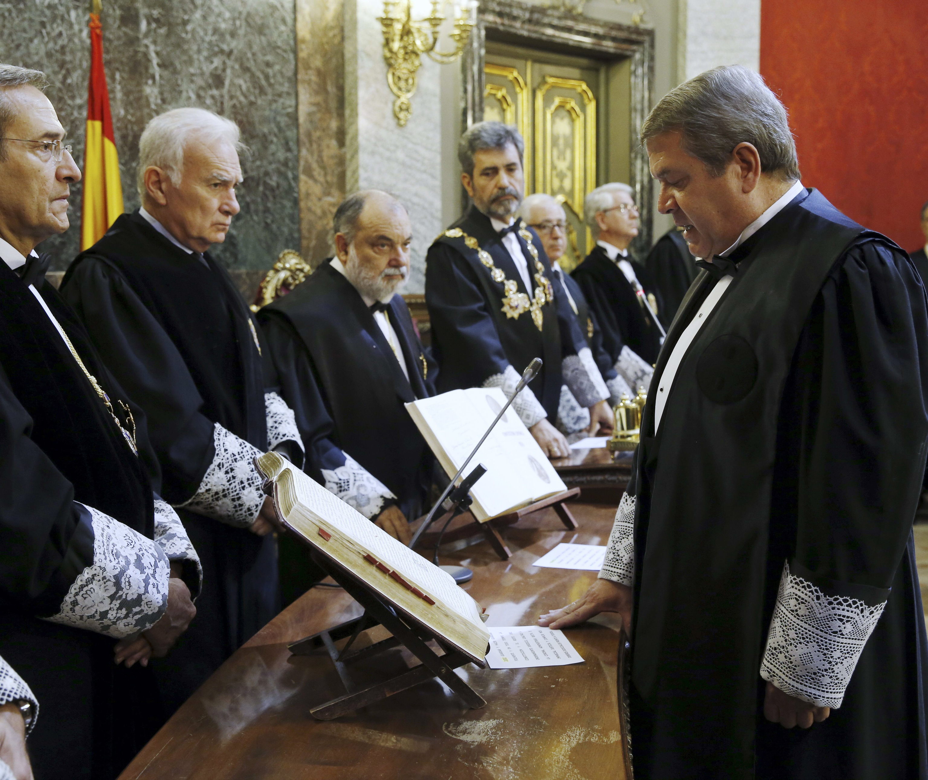 César Tolosa, durante su toma de posesión como magistrado de la Sala Tercera del Supremo, en 2014.