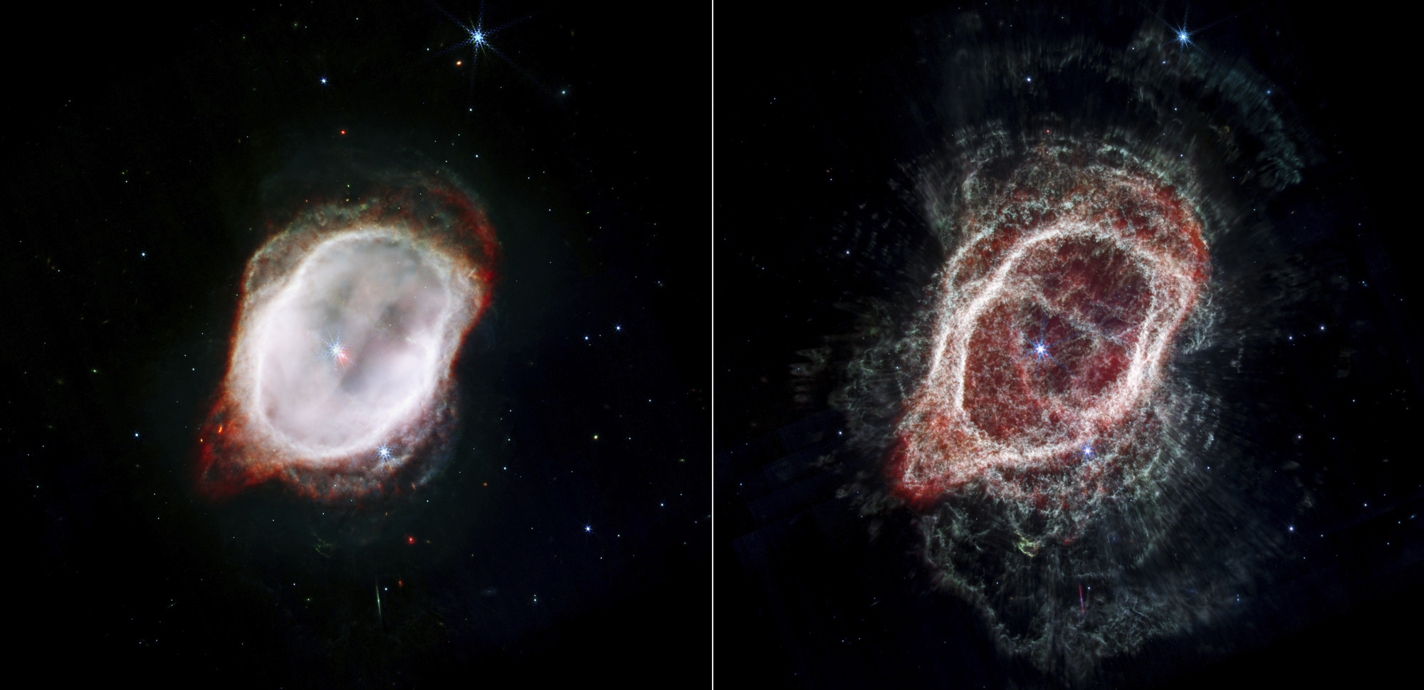 La Nebulosa del Anillo del Sur, vista en dos de las iltimas imgenes que ha captado el James Webb.