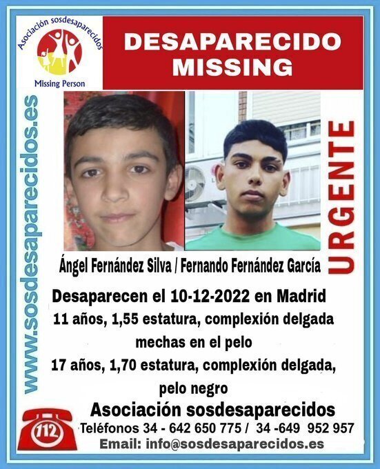 Una concentración para pedir la vuelta de Ángel y Fernando, los dos menores  desaparecidos en Carabanchel | Madrid
