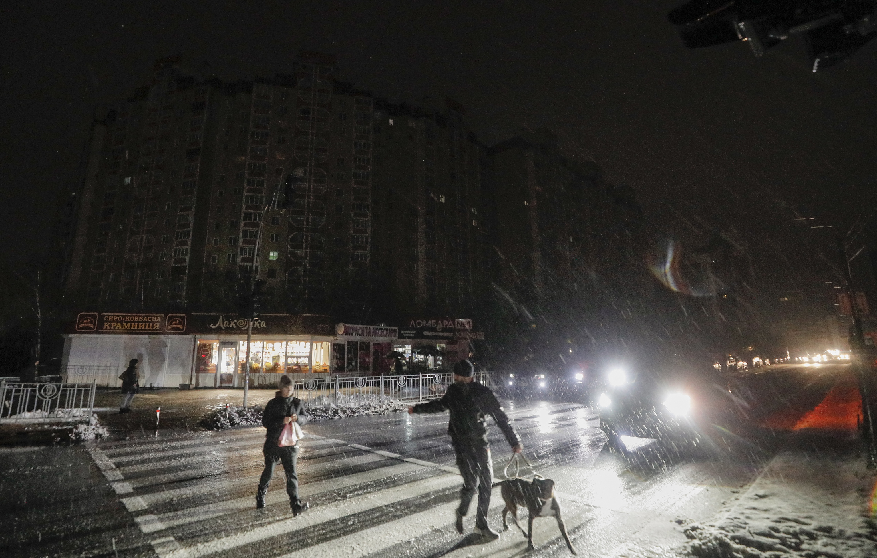 Dark streets in kyiv, a few days ago