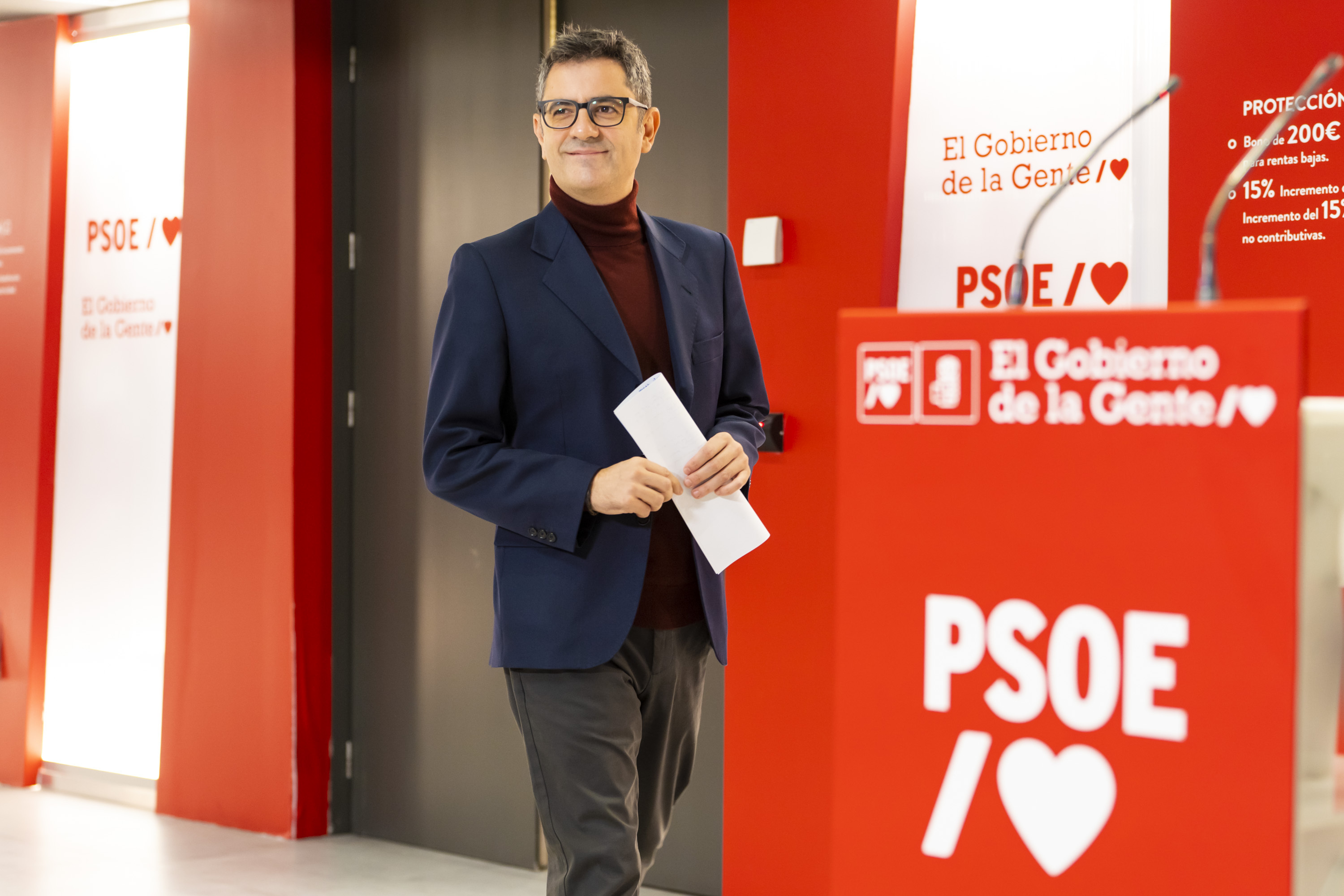 Flix Bolaos, en la sede del PSOE.