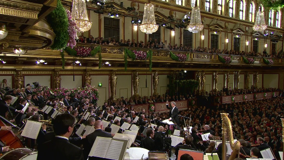 Sala Dorada del Musikverein durante un Concierto de Ao Nuevo de la Orquesta Filarmnica de Viena.