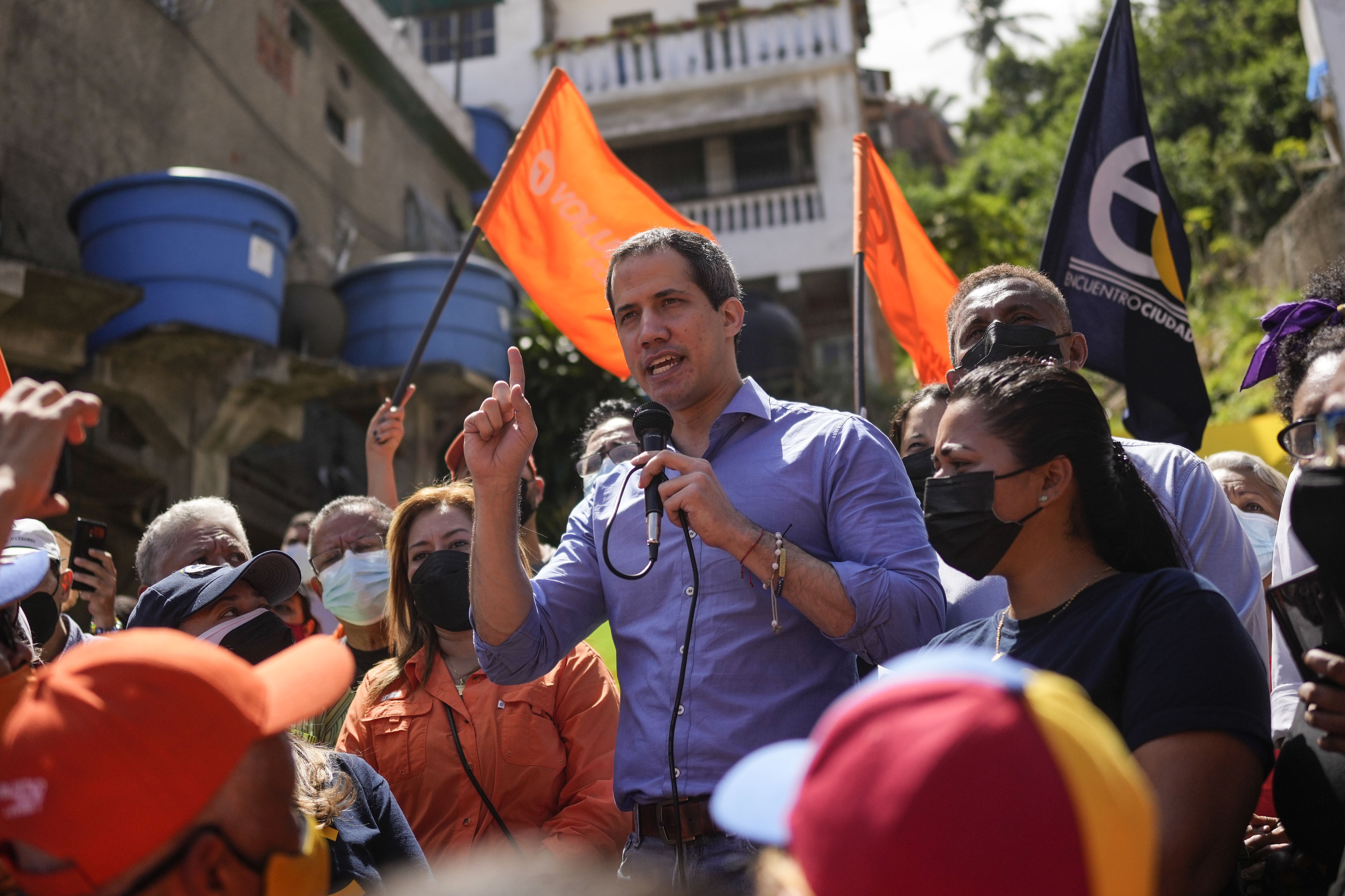 Juan  Guaid, en una manifestacin en Caracas.