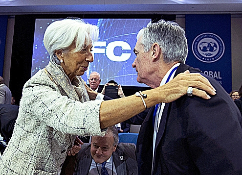 Christine  Lagarde y Jerome Powell