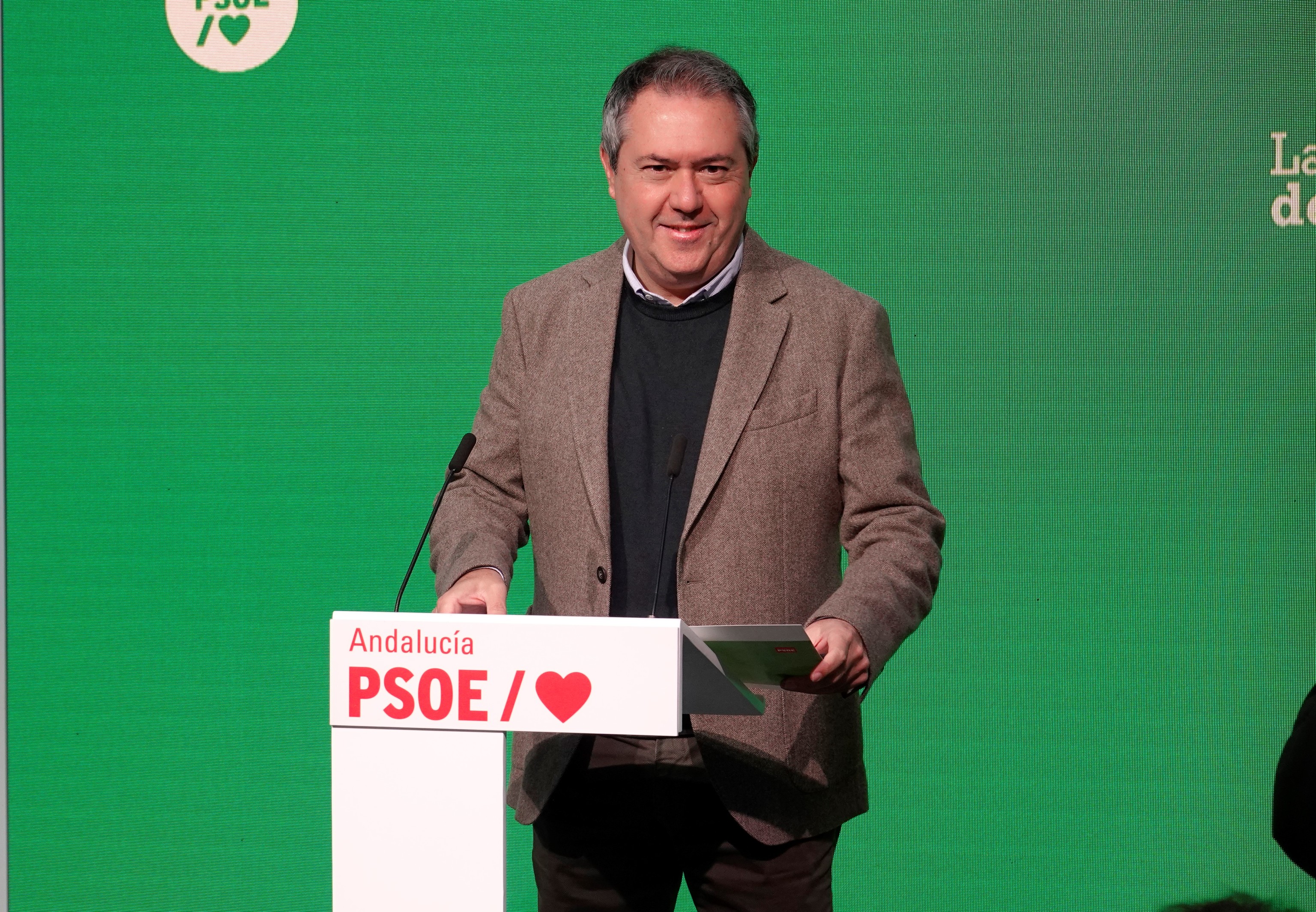 Juan Espadas, este martes, en la sede del PSOE andaluz.