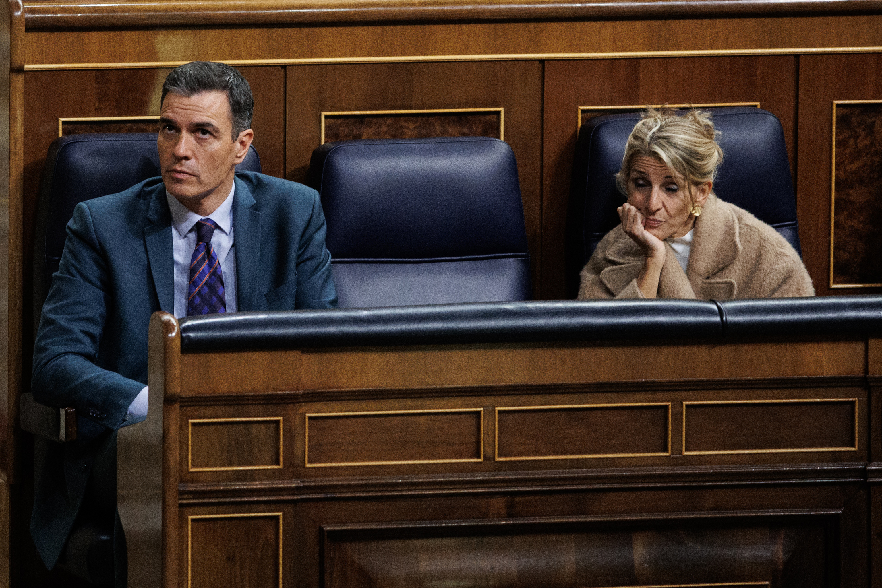 Pedro Snchez y Yolanda Daz, en un pleno en el Congreso el pasado noviembre.