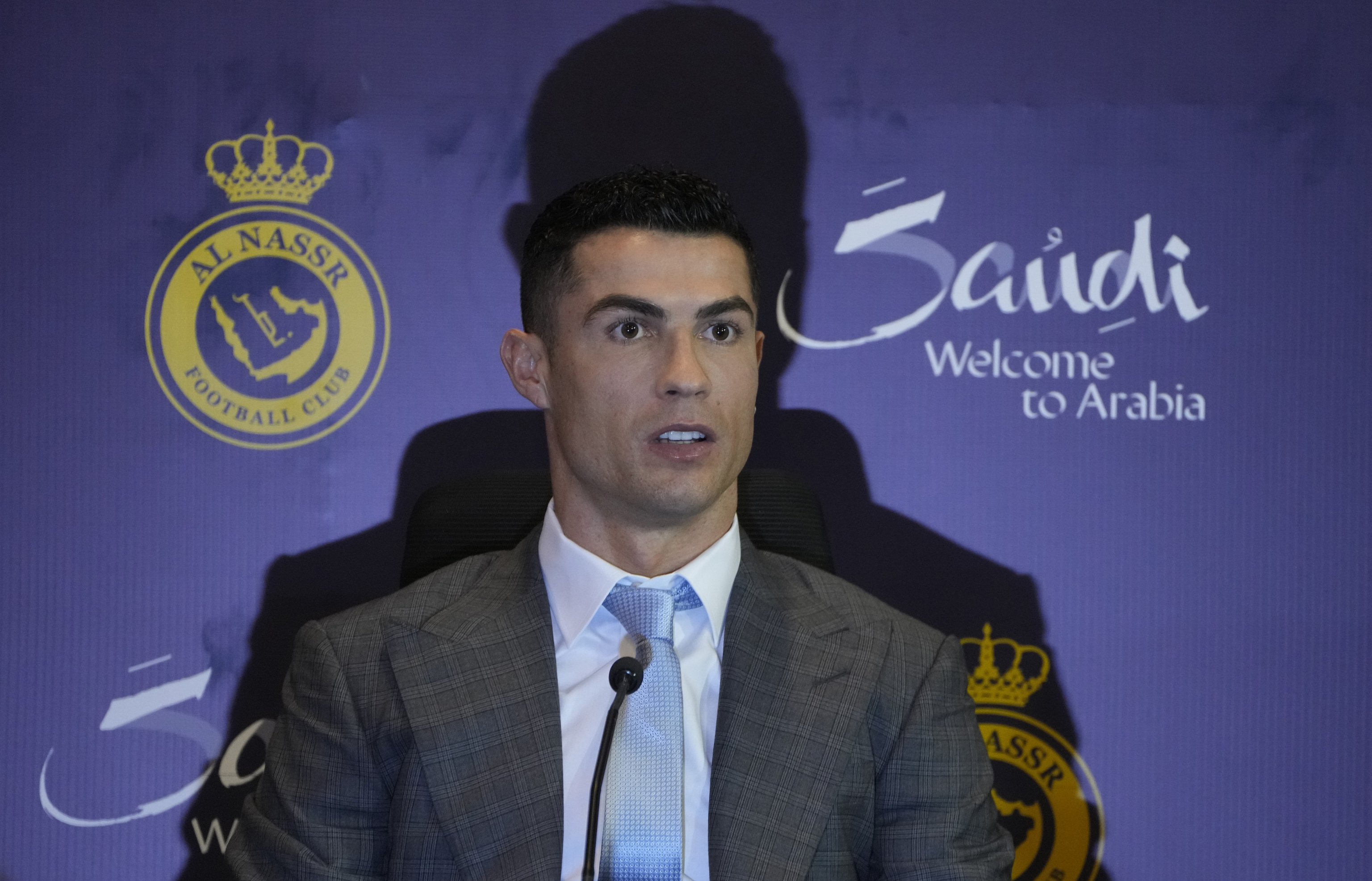 Cristiano Ronaldo, durante su presentación.