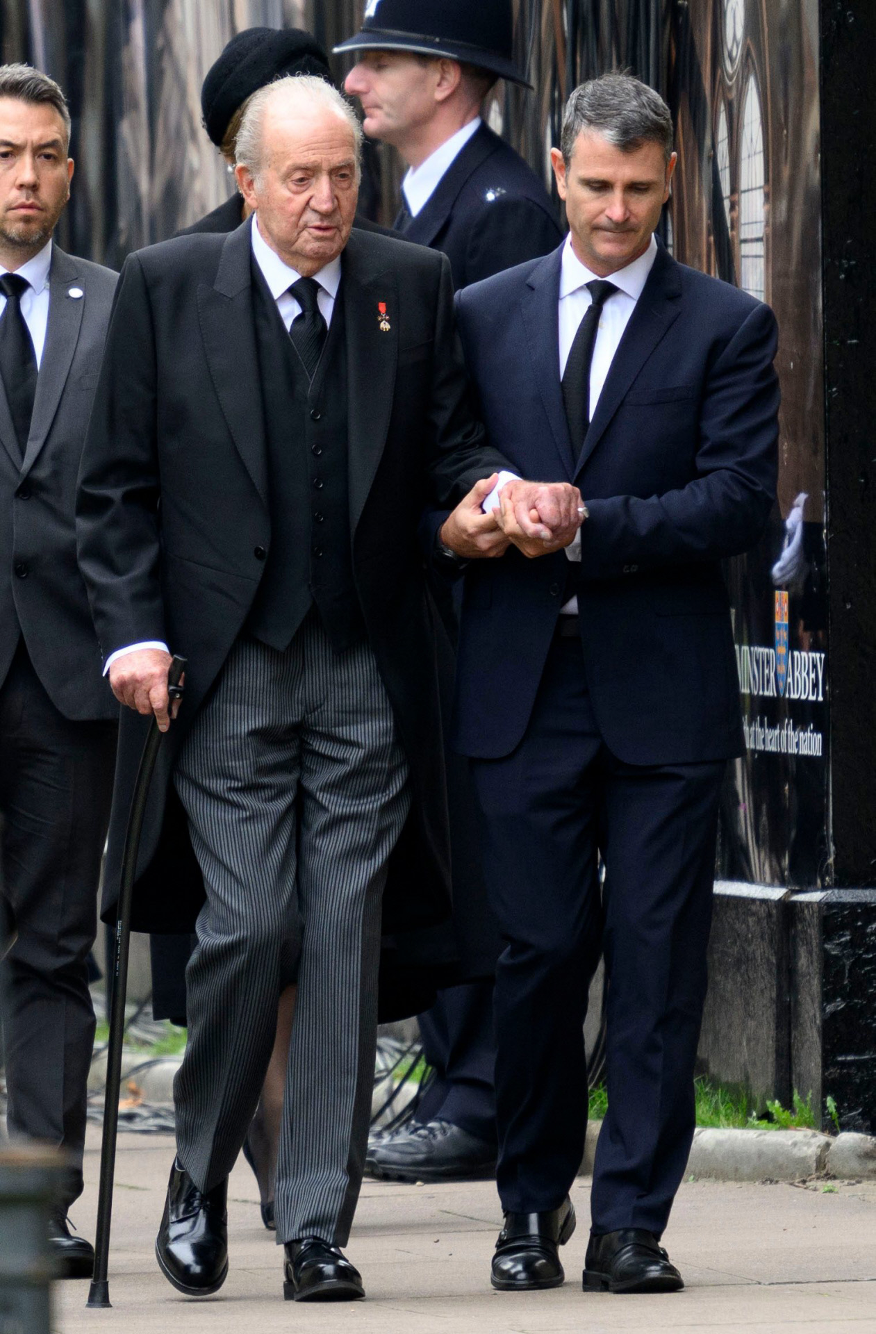 El Rey Juan Carlos, en el funeral de la reina Isabel.