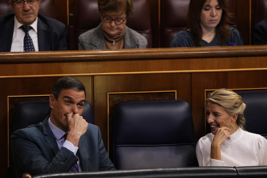 Pedro Snchez y Yolanda Daz, en el Congreso.