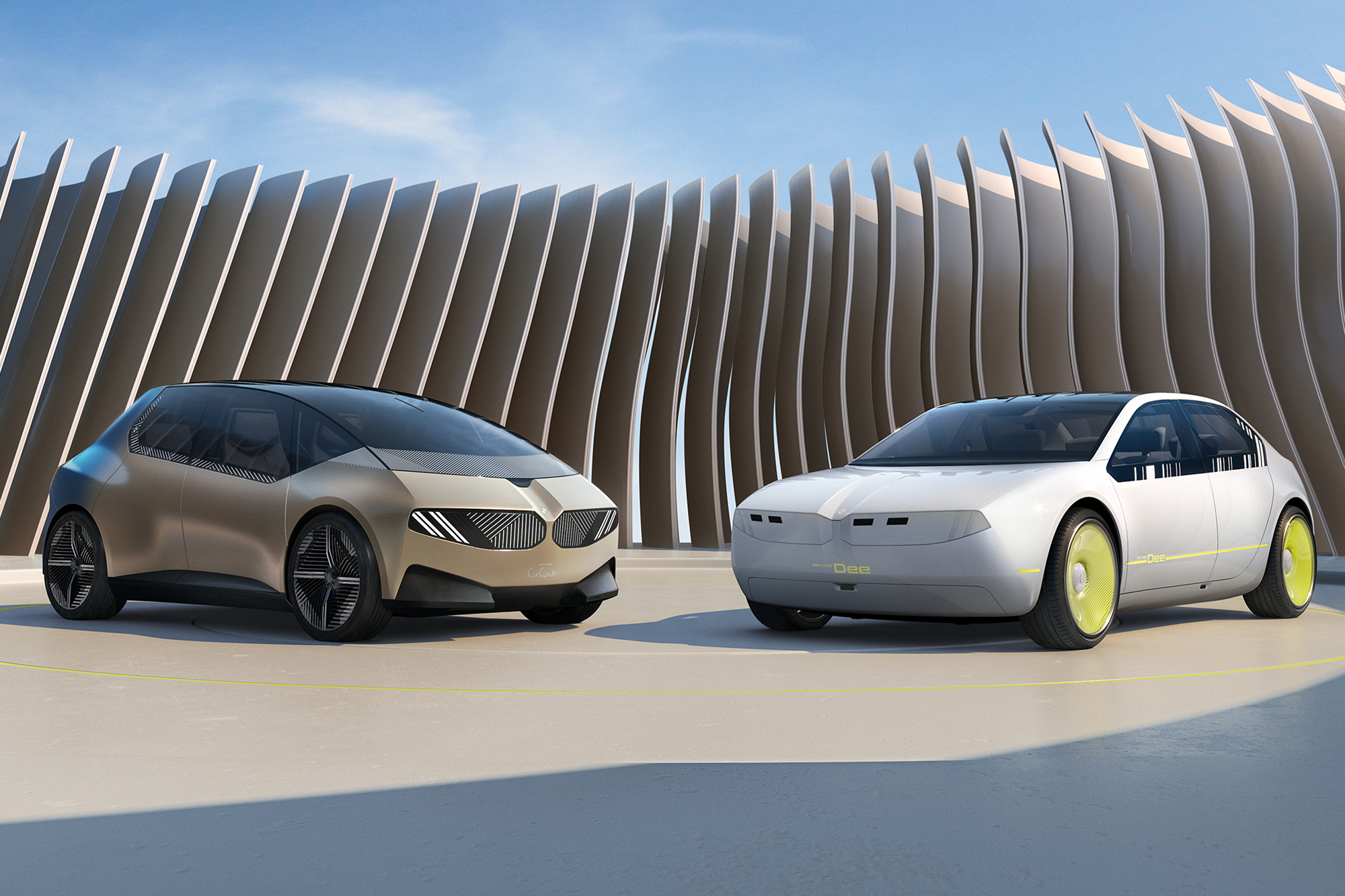 El BMW I Vision DEE junto al i Vision Circular del año 2021